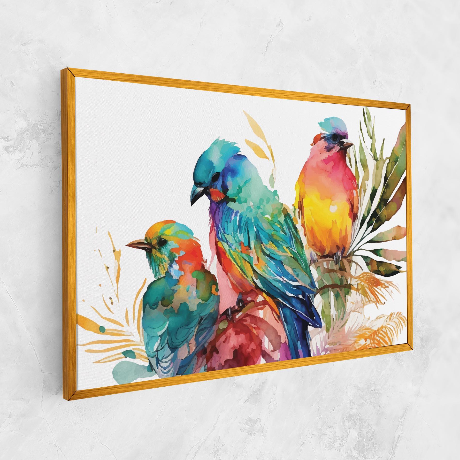 Leinwandbild Colorful Birds mockup 1
