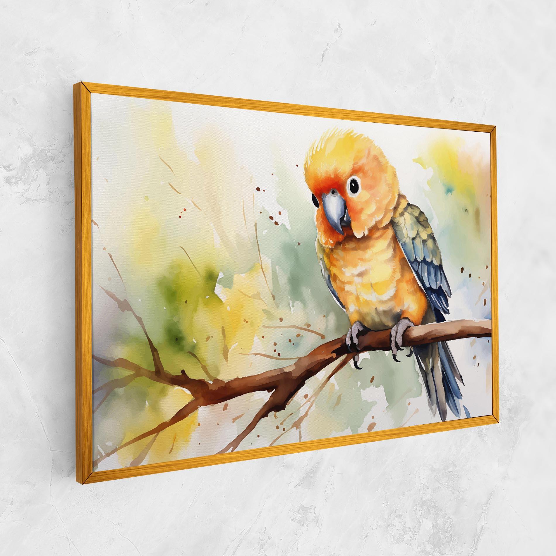 Leinwandbild Cute Baby Parrot mockup 1