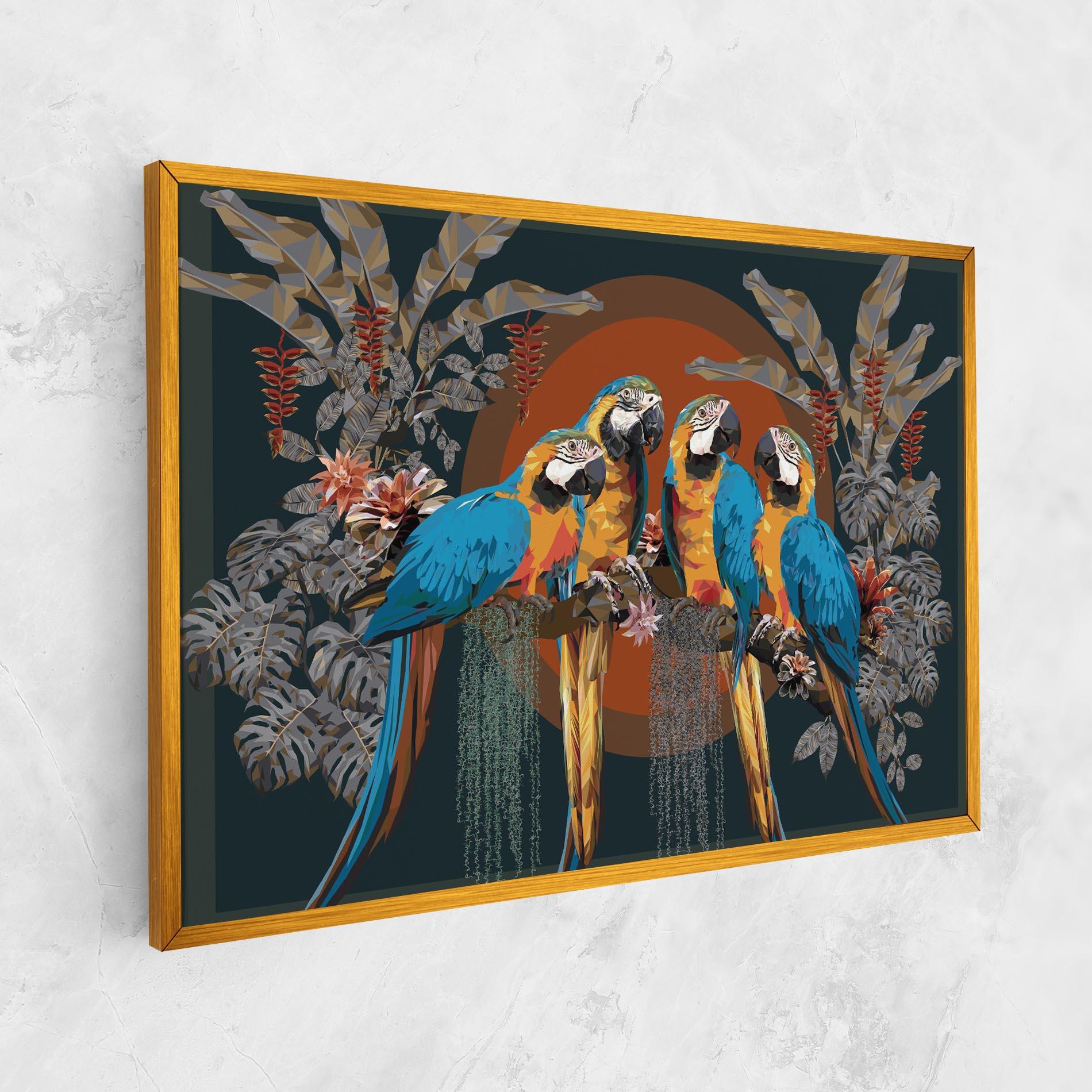 Leinwandbild Parrot Couples mockup 1