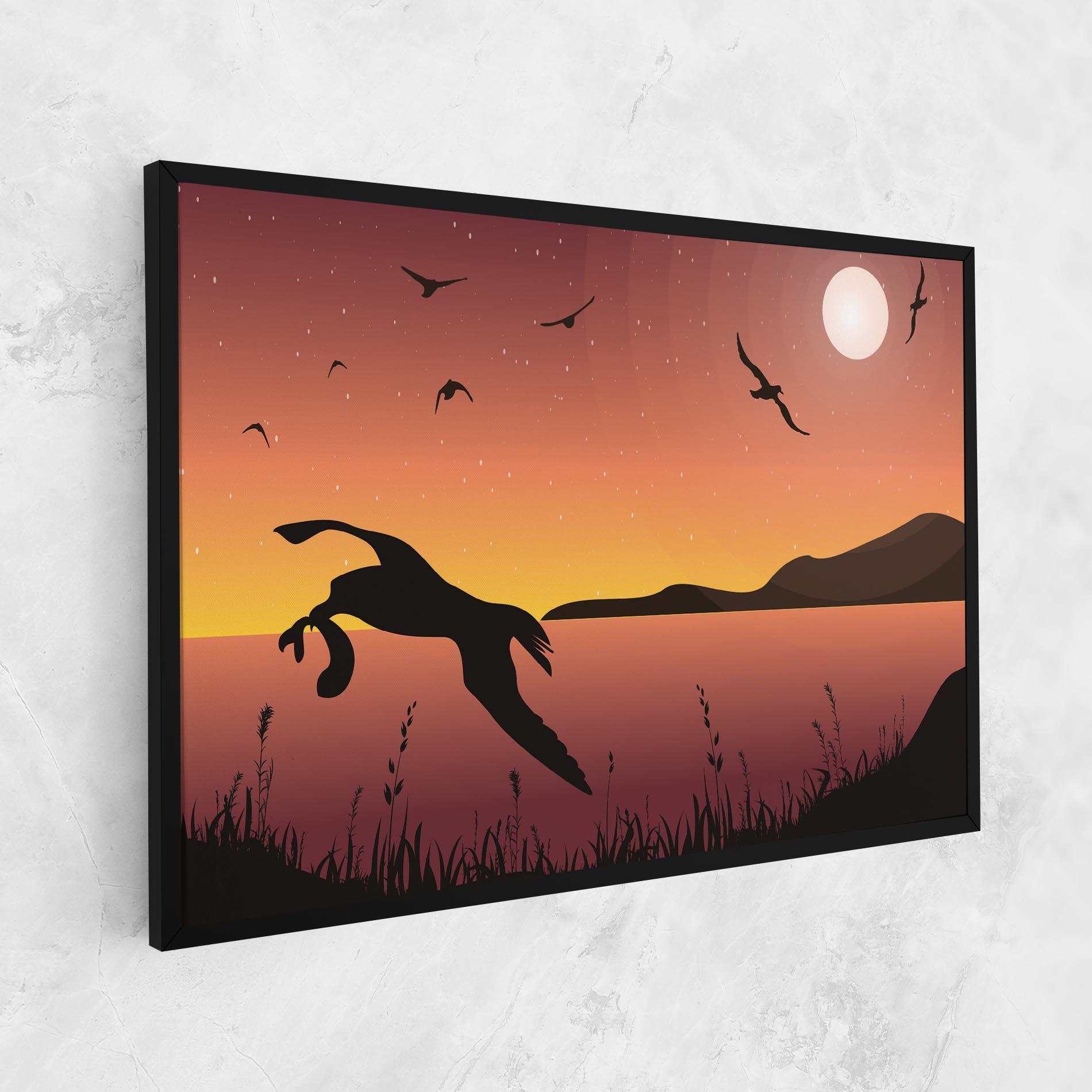 Leinwandbild Birds Fishing mockup 1