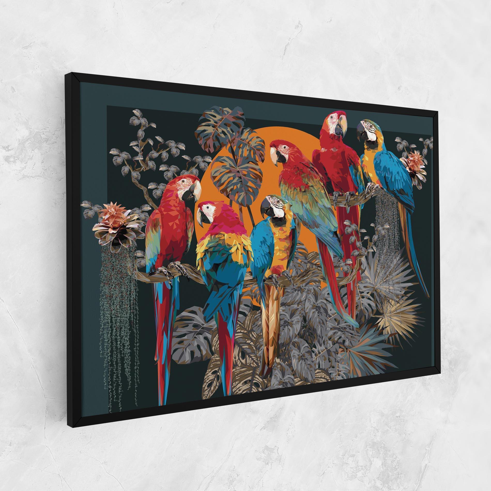 Leinwandbild Family Parrot mockup 1