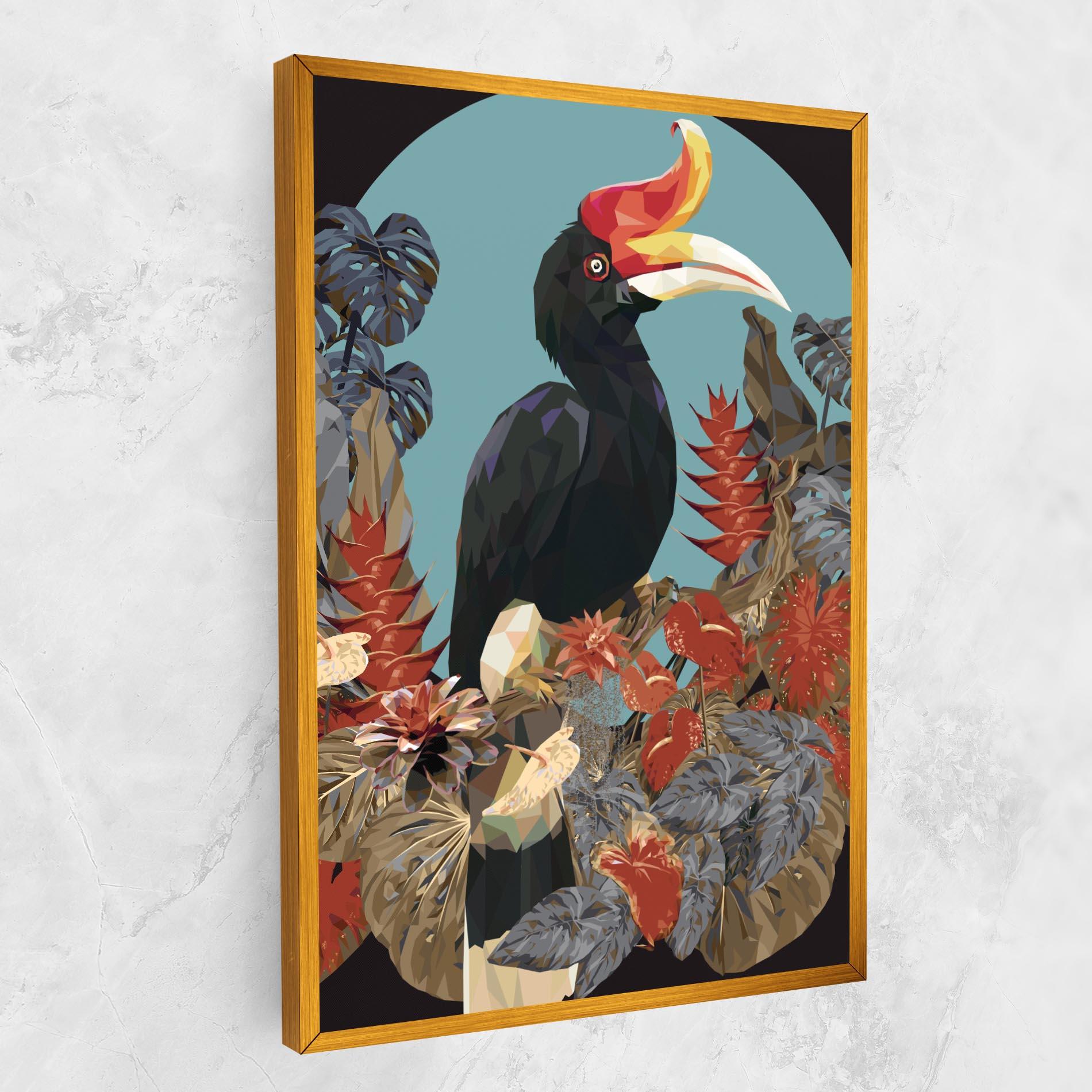 Leinwandbild Black Interesting Bird mockup 1