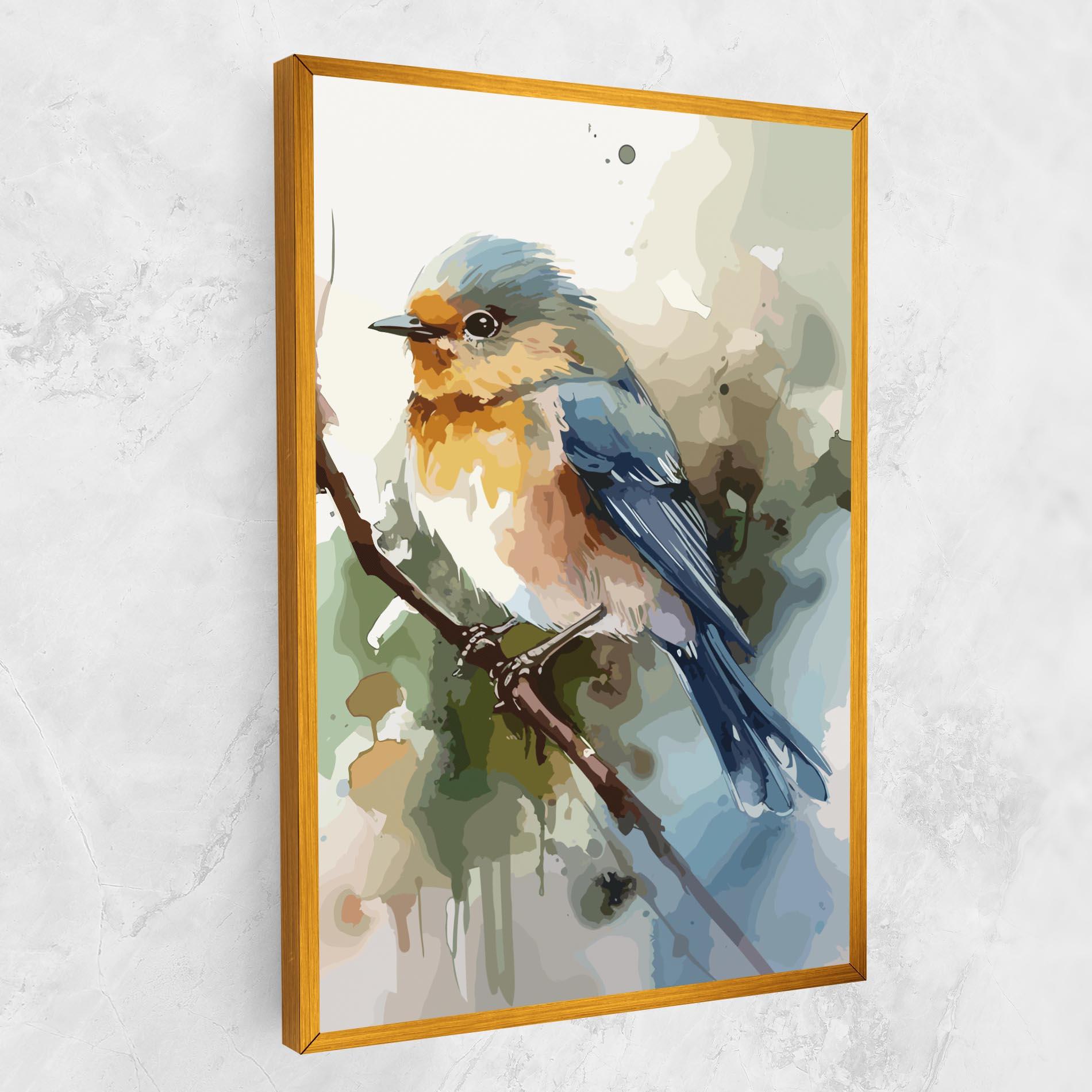 Leinwandbild Blue Pretty Bird mockup 1