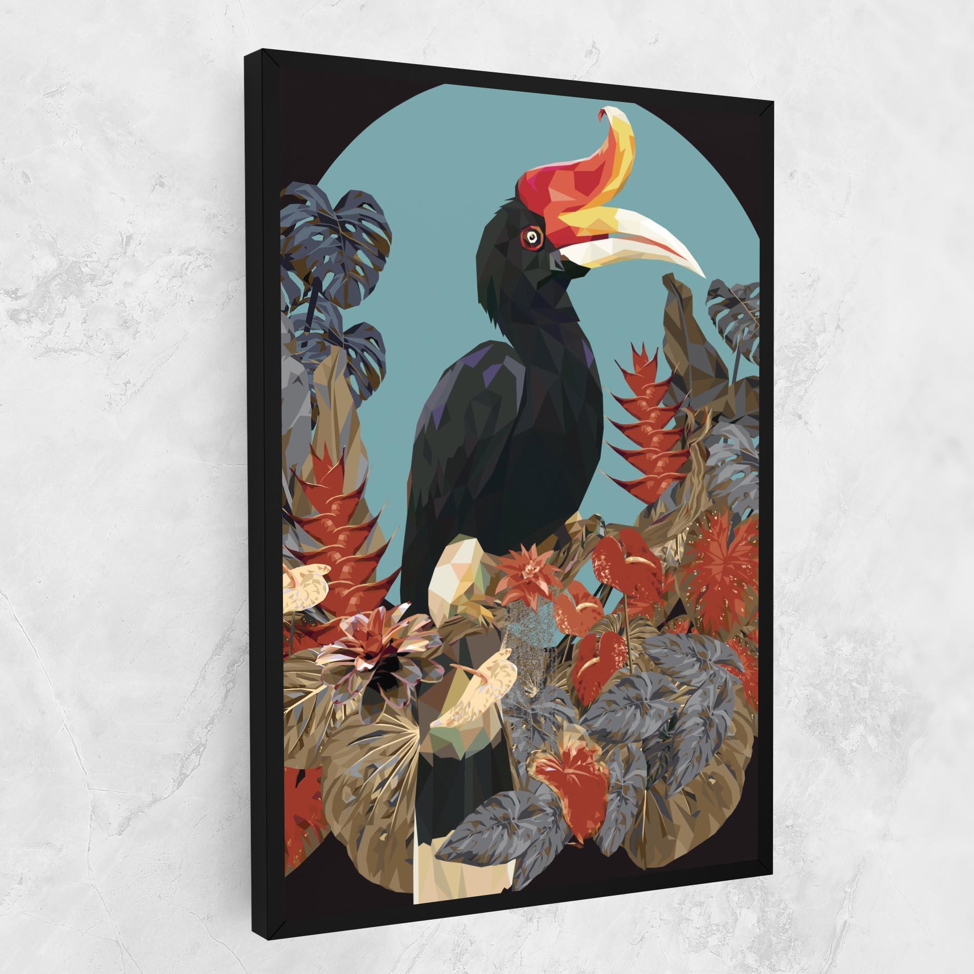 Leinwandbild Black Interesting Bird mockup 1