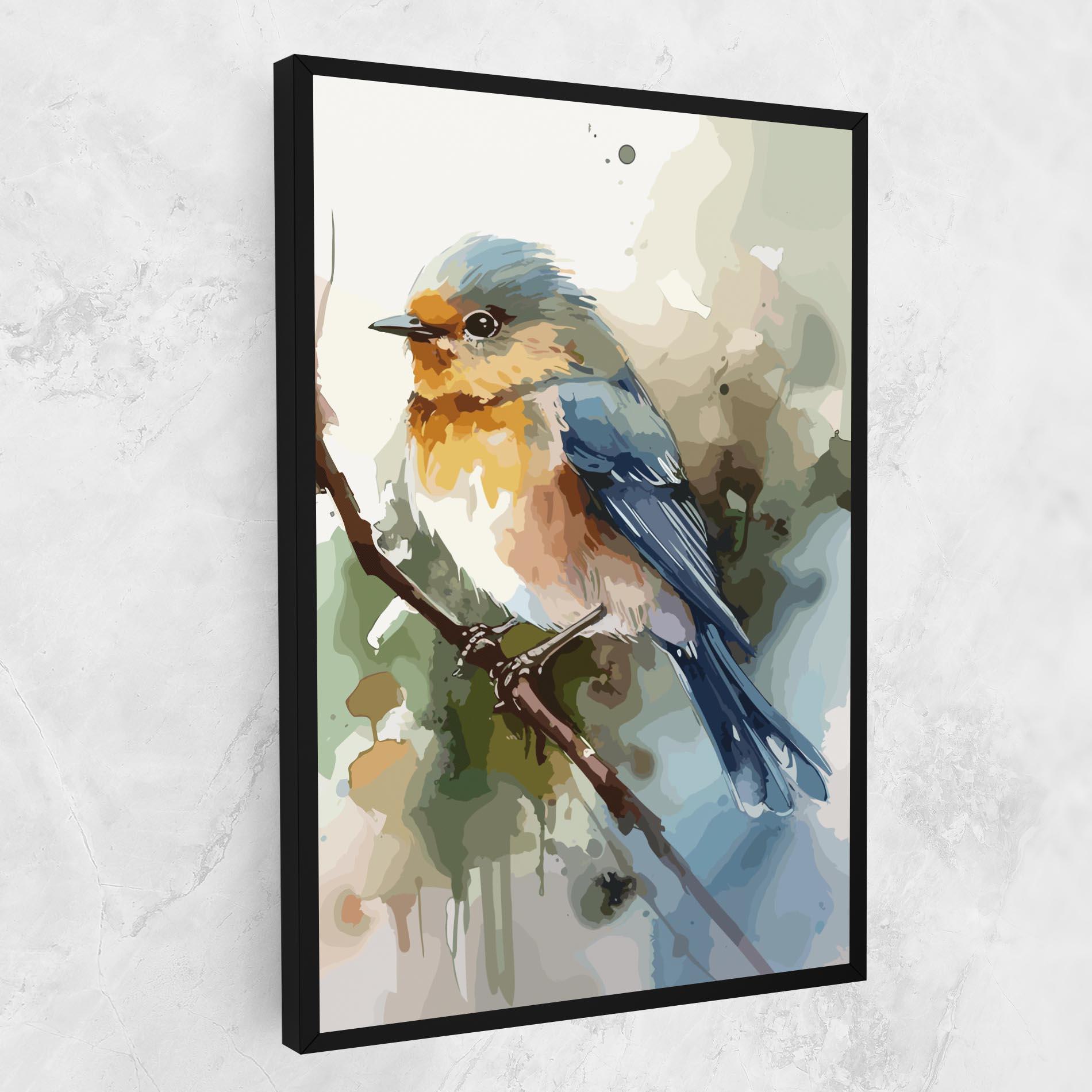 Leinwandbild Blue Pretty Bird mockup 1