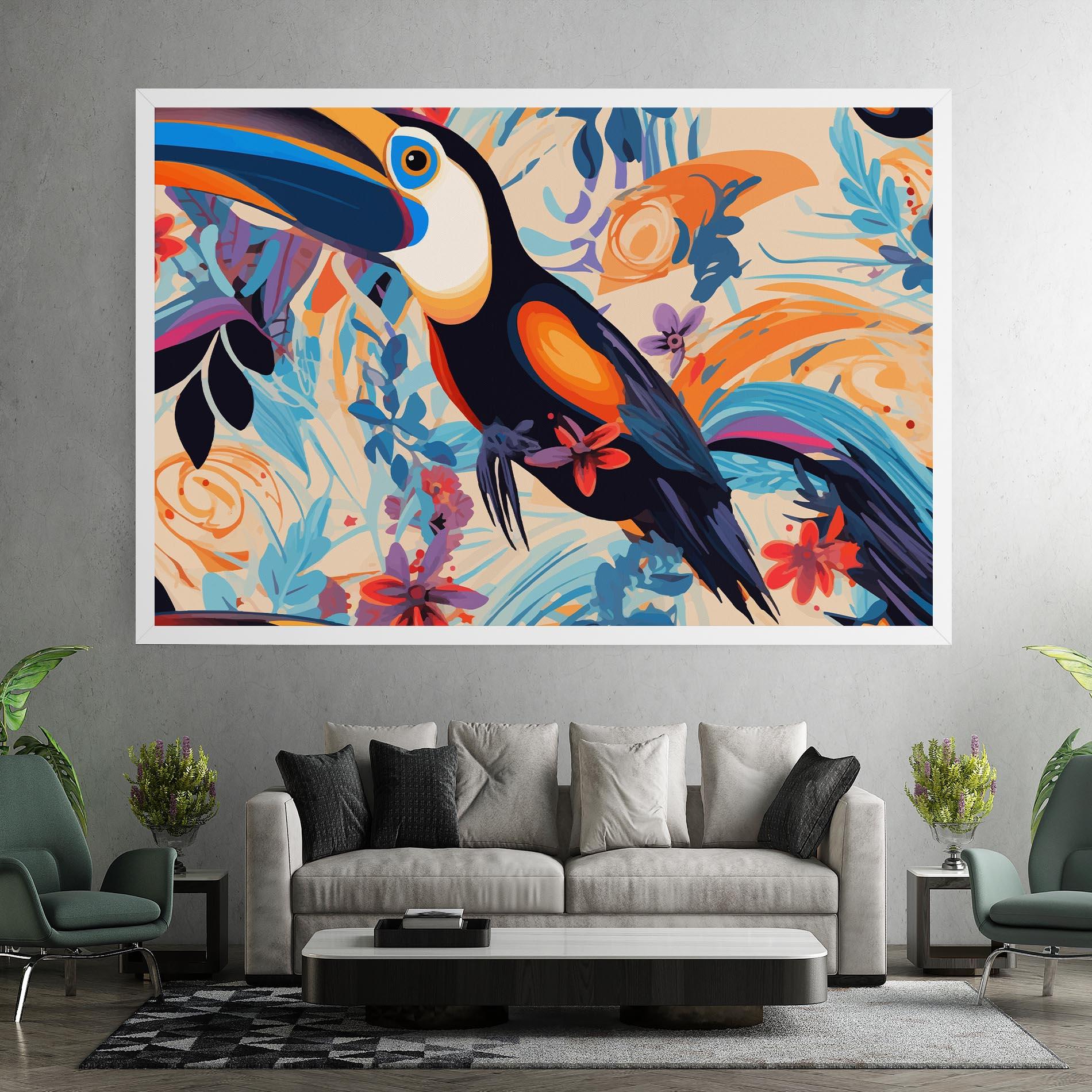 Leinwandbild Colorful Toucan mockup 7