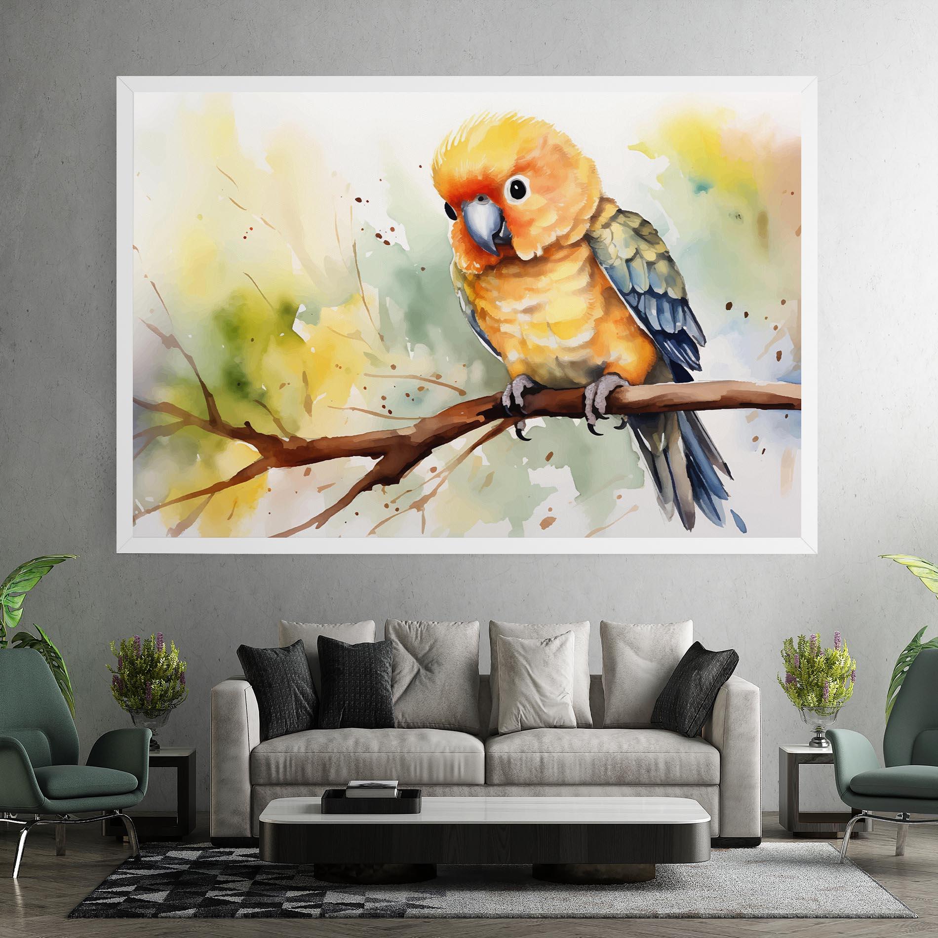 Leinwandbild Cute Baby Parrot mockup 7
