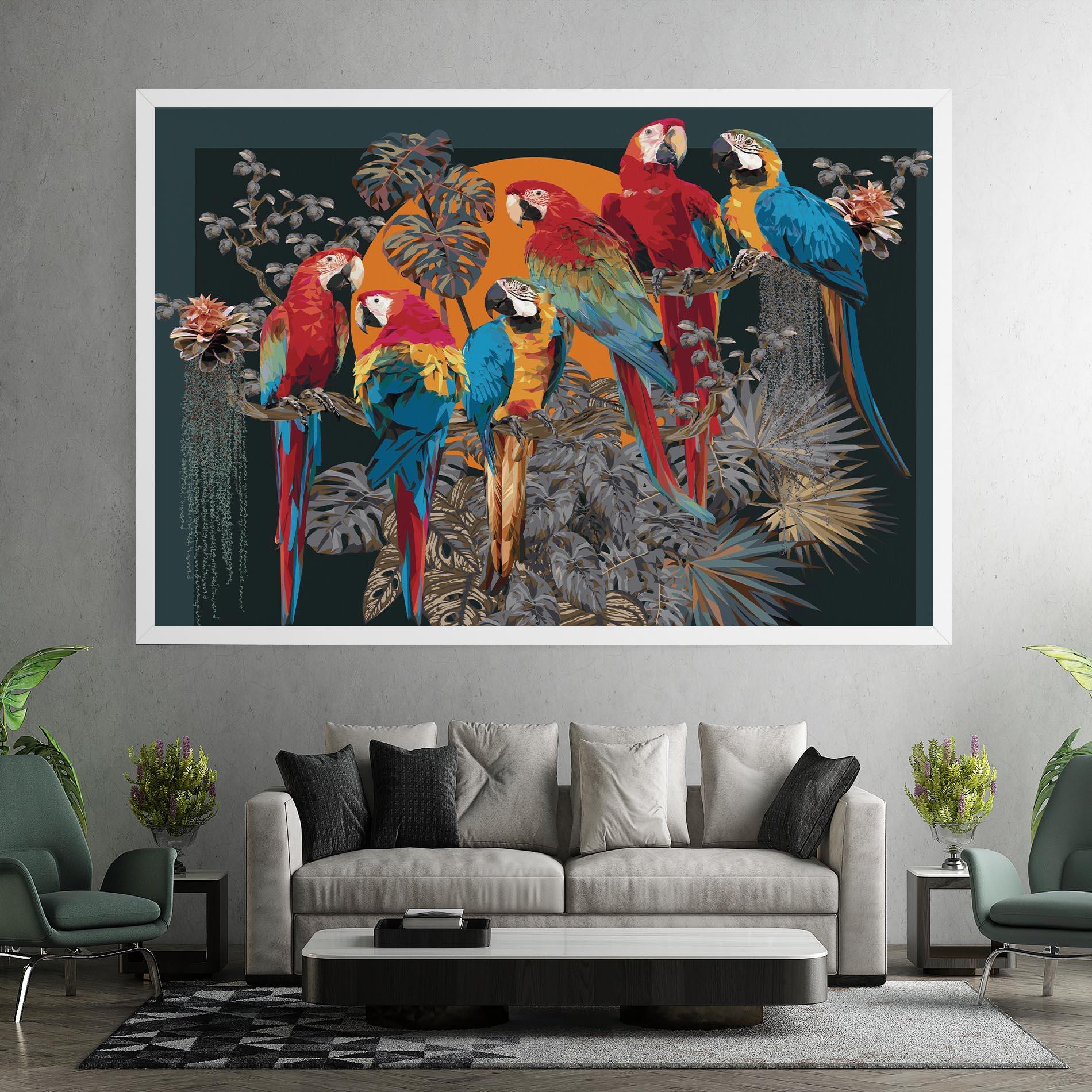 Leinwandbild Family Parrot mockup 7