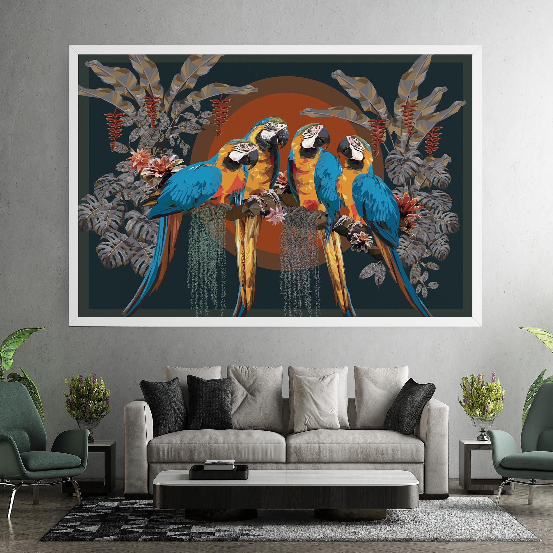 Leinwandbild Parrot Couples mockup 7