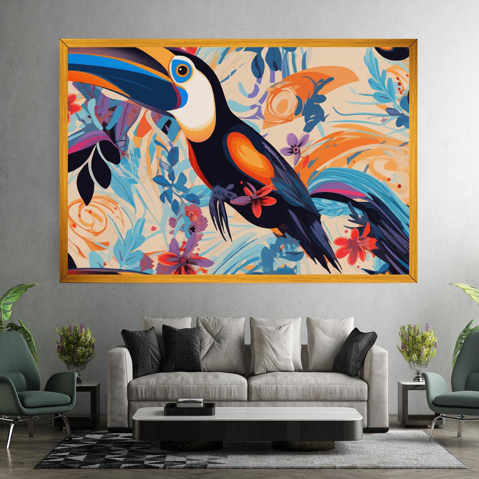 Leinwandbild Colorful Toucan mockup 7