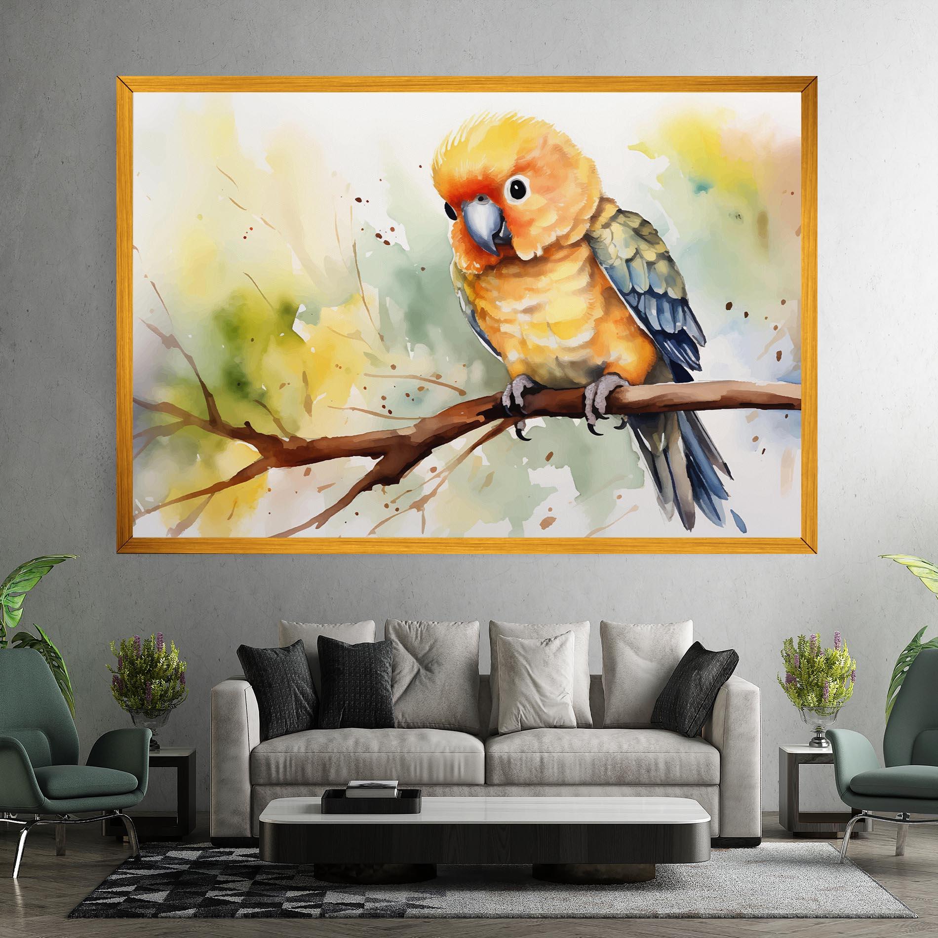 Leinwandbild Cute Baby Parrot mockup 7