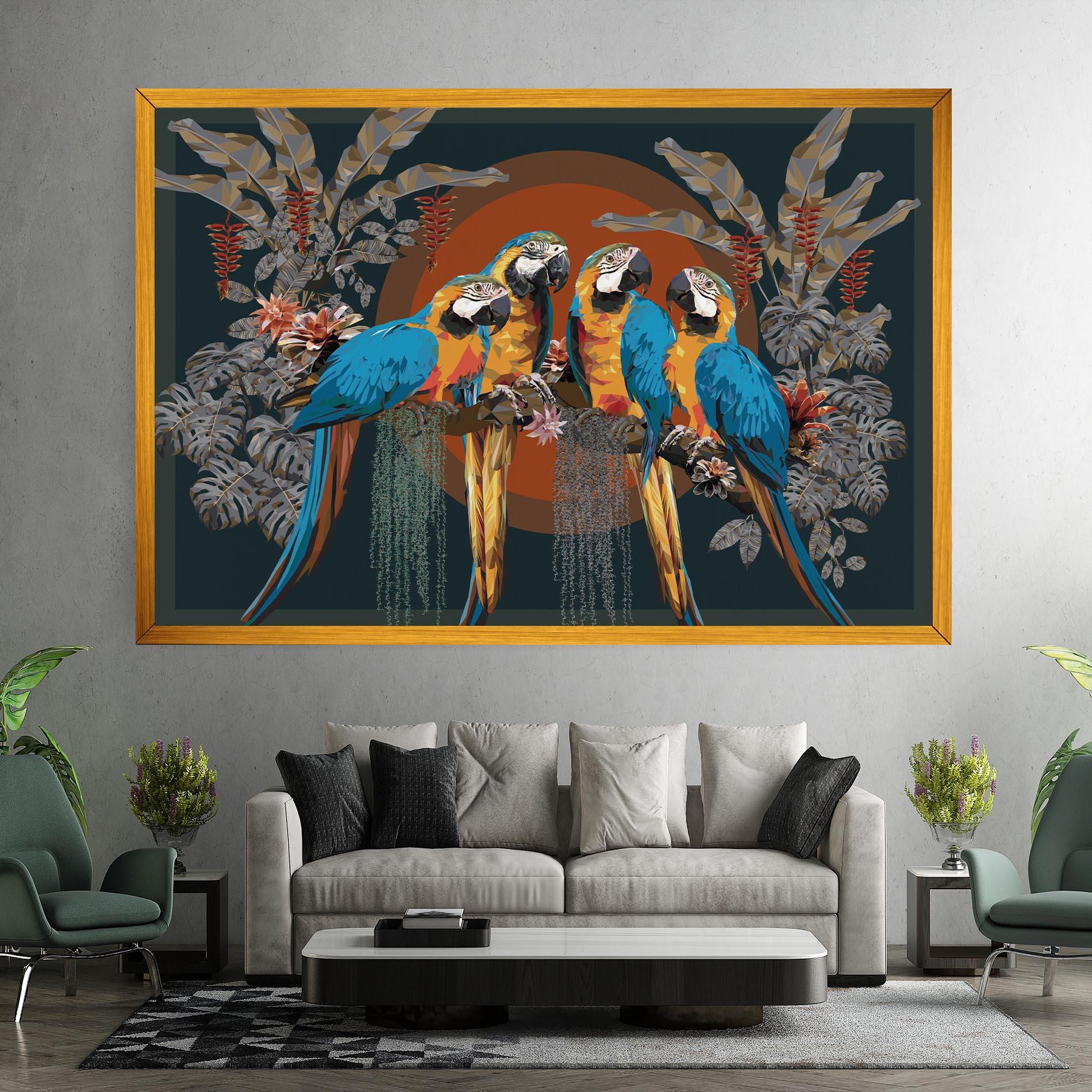 Leinwandbild Parrot Couples mockup 7