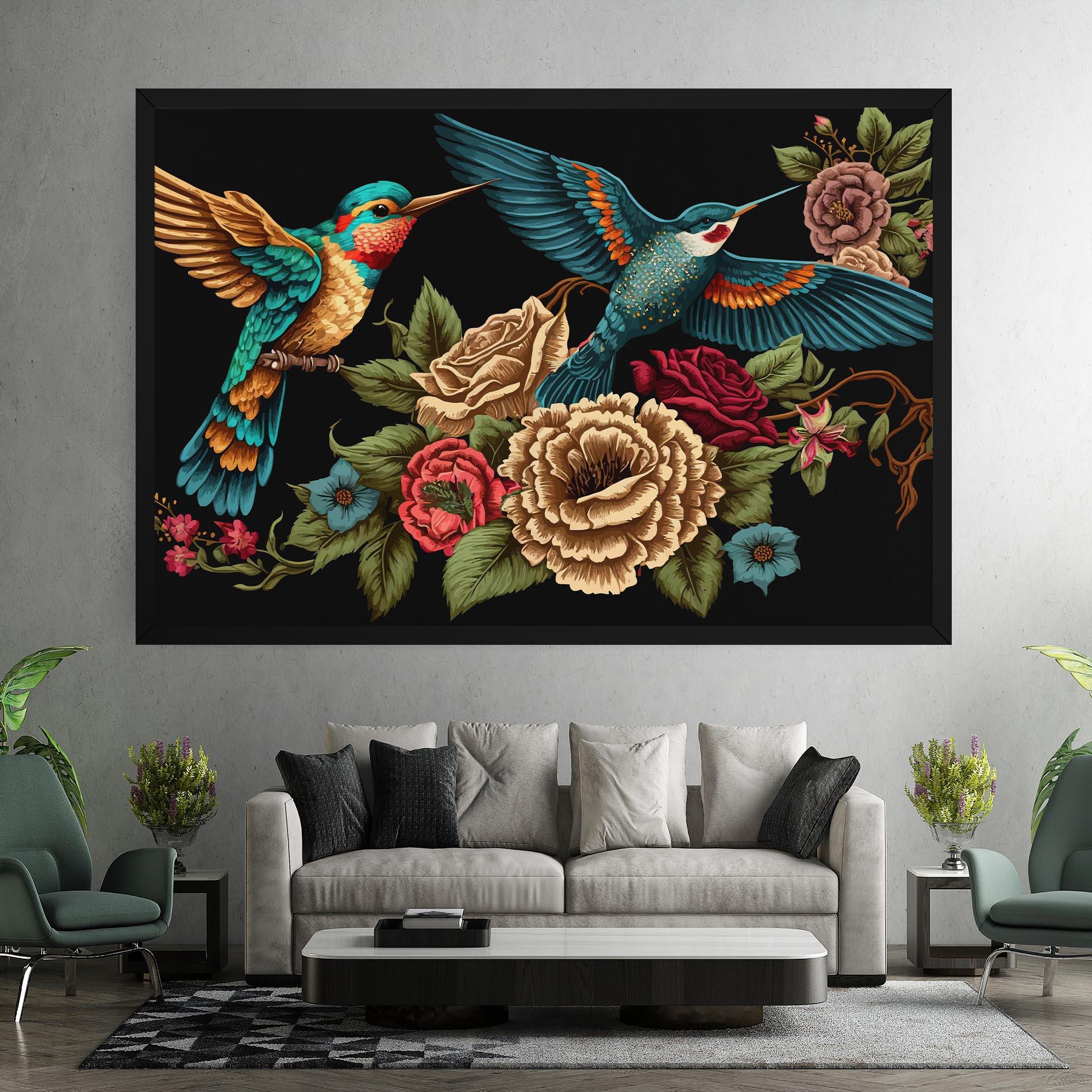 Leinwandbild Blue Birds mockup 7