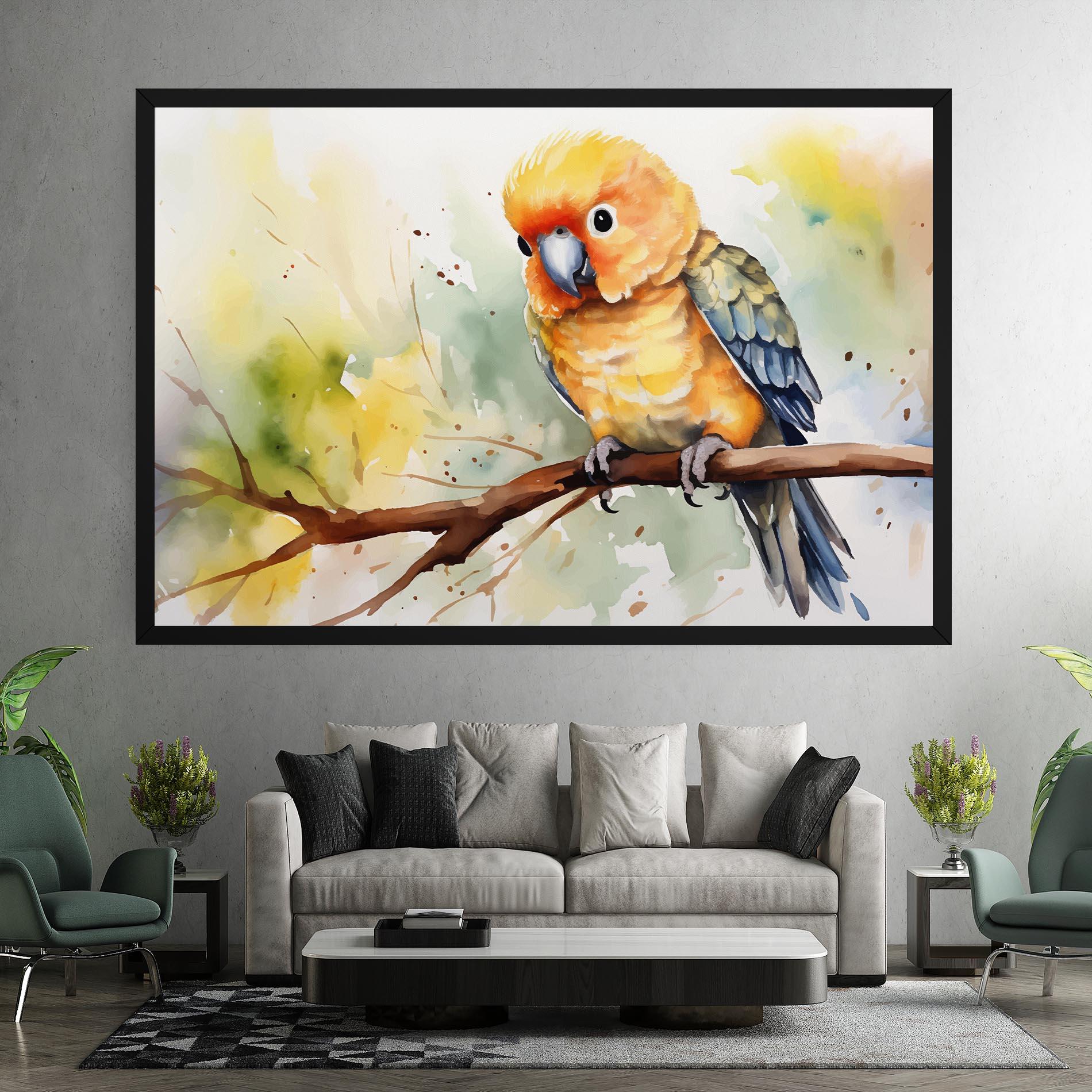 Leinwandbild Cute Baby Parrot mockup 7