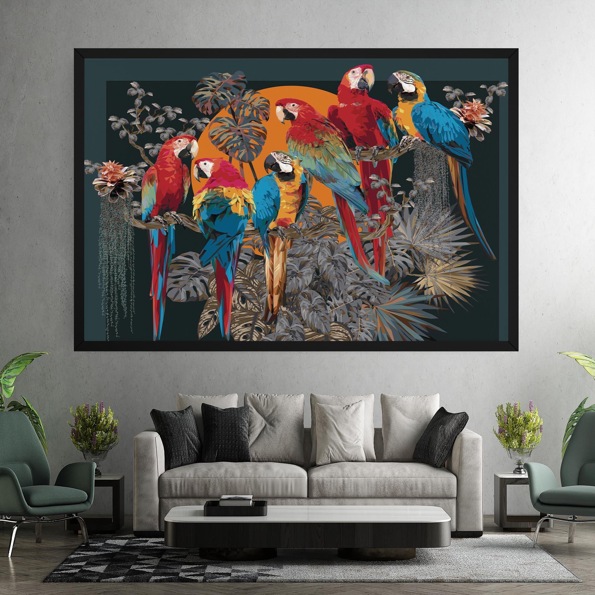 Leinwandbild Family Parrot mockup 7