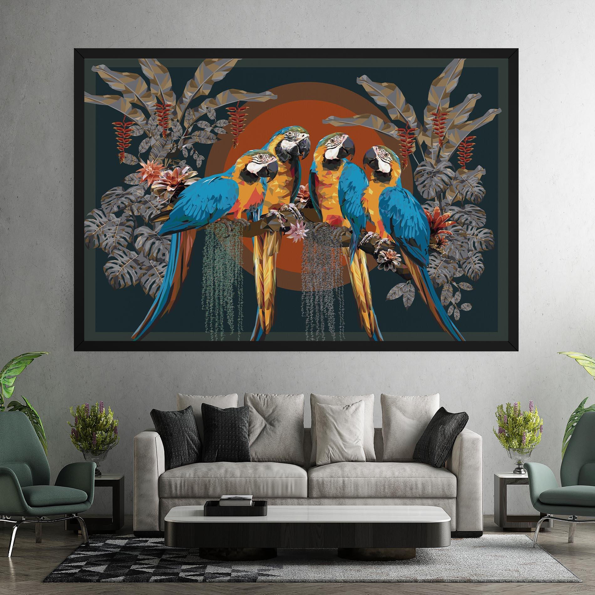 Leinwandbild Parrot Couples mockup 7