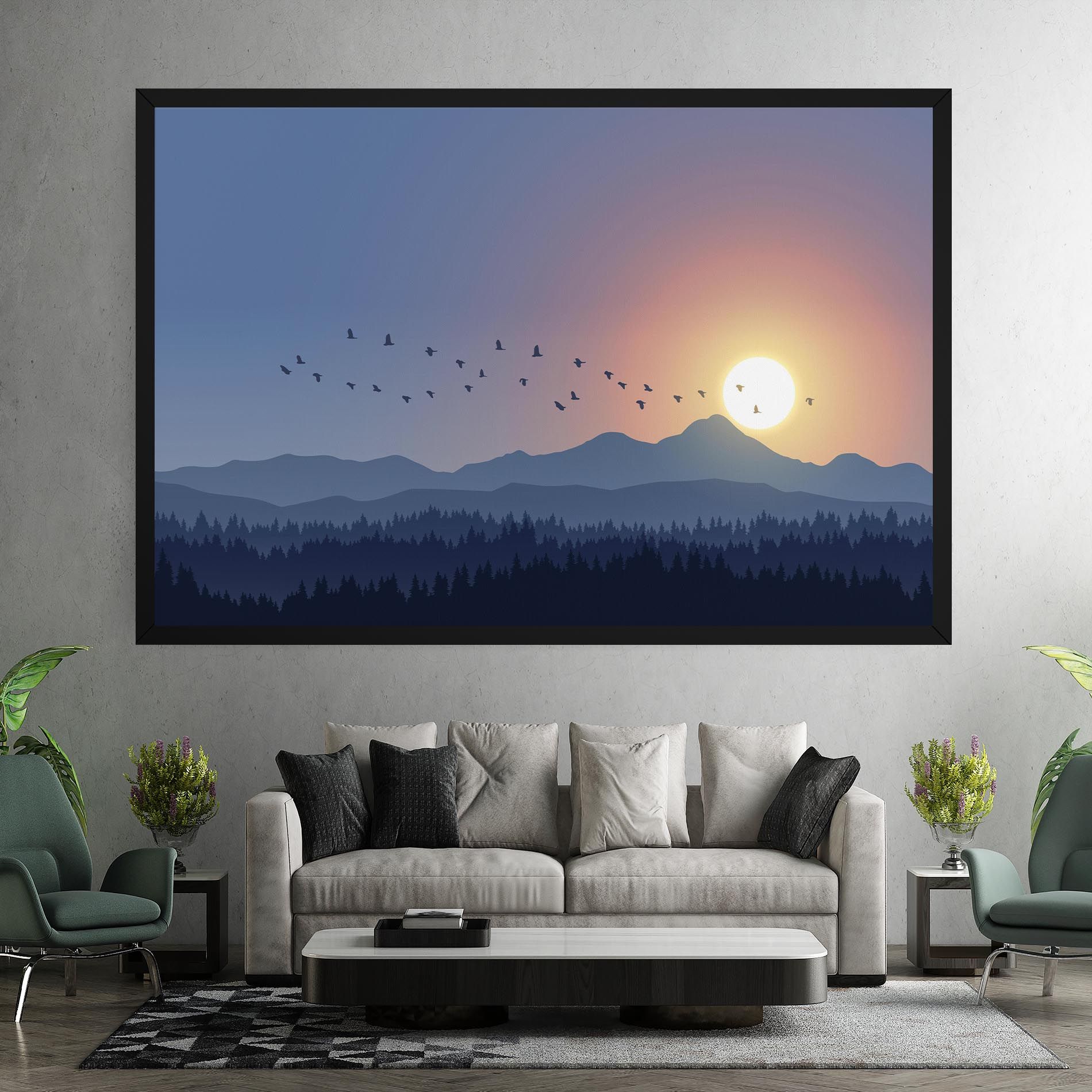 Sunset Birds View mockup 7