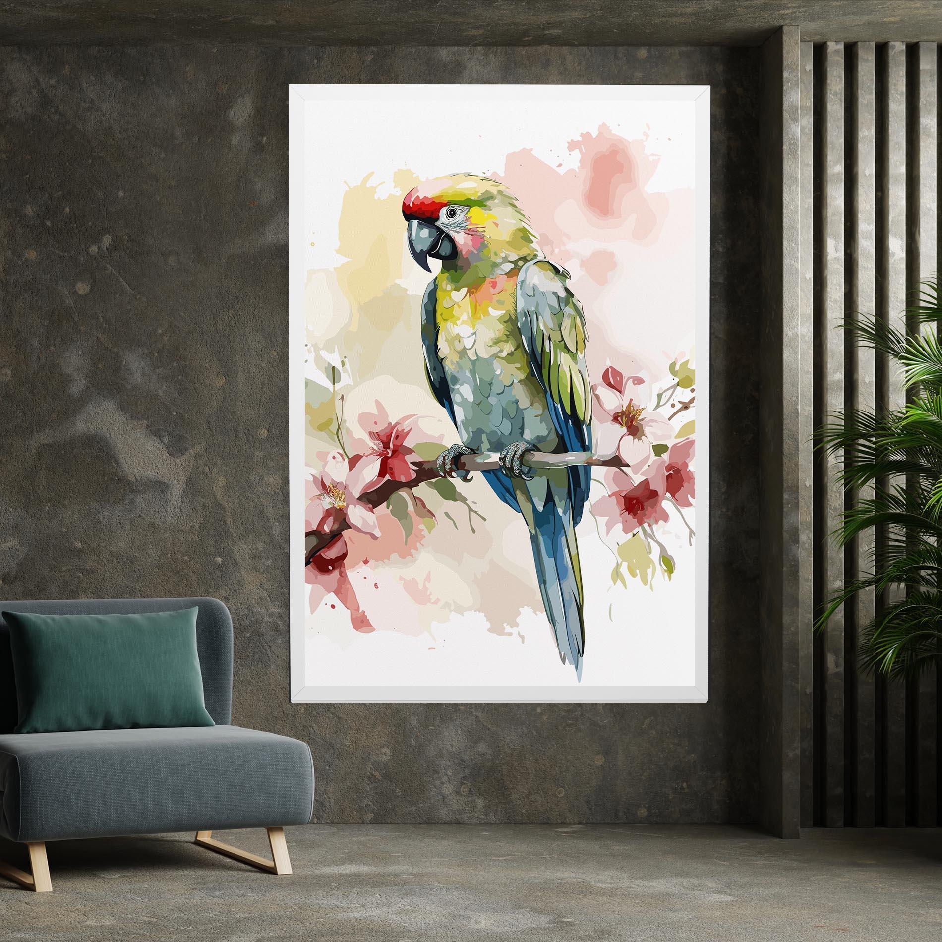 Leinwandbild Beautiful Parrot mockup 7