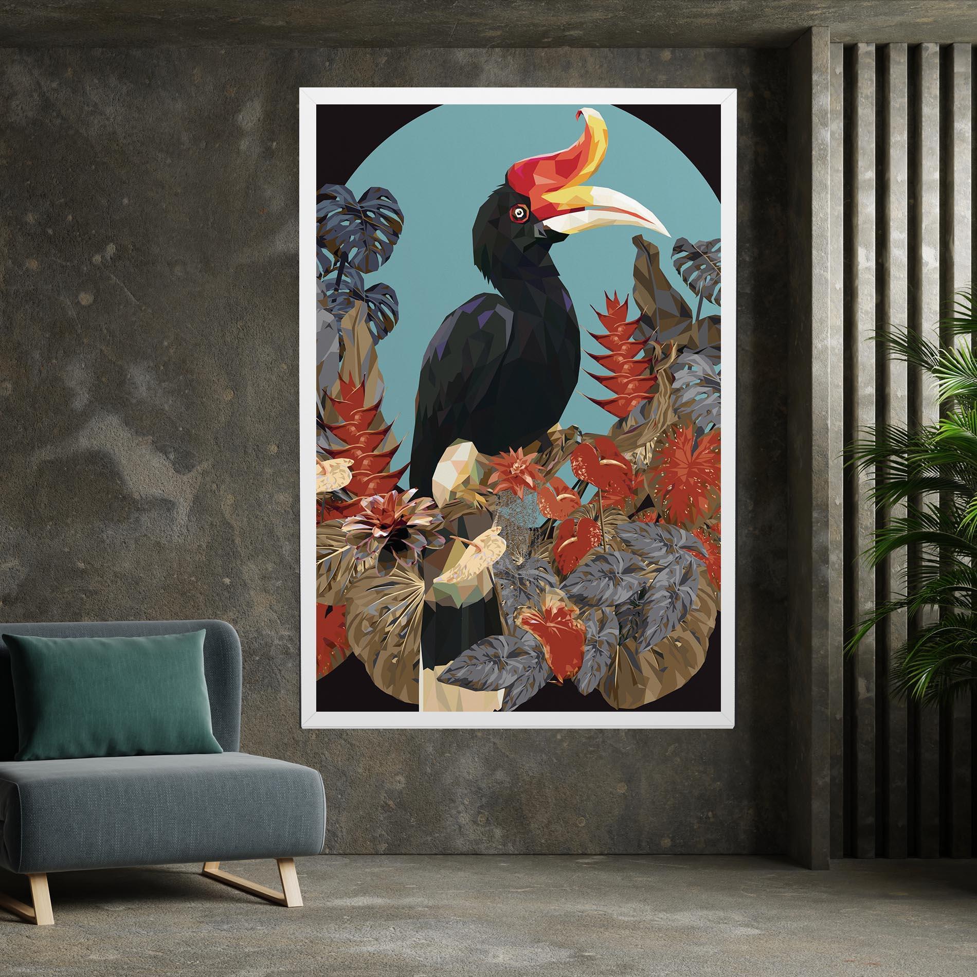 Leinwandbild Black Interesting Bird mockup 7