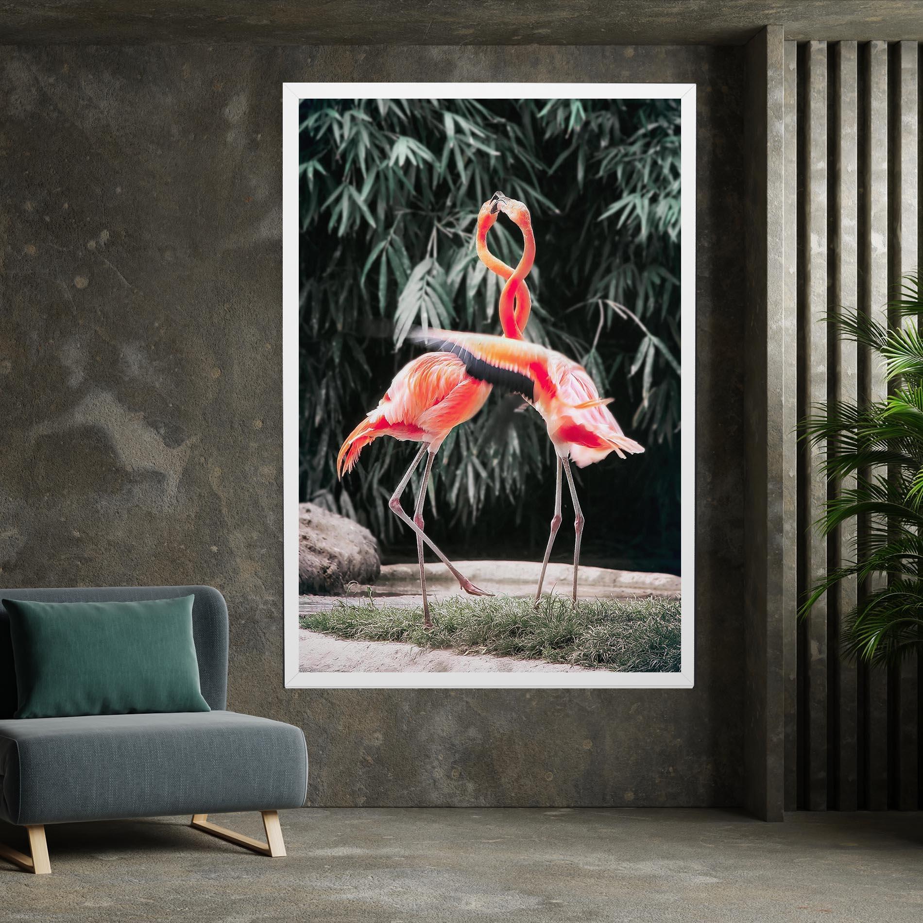 Leinwandbild Flamingo Love mockup 7