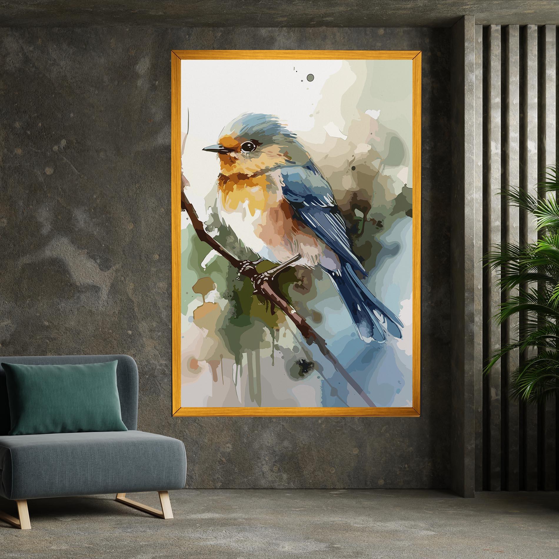 Leinwandbild Blue Pretty Bird mockup 7