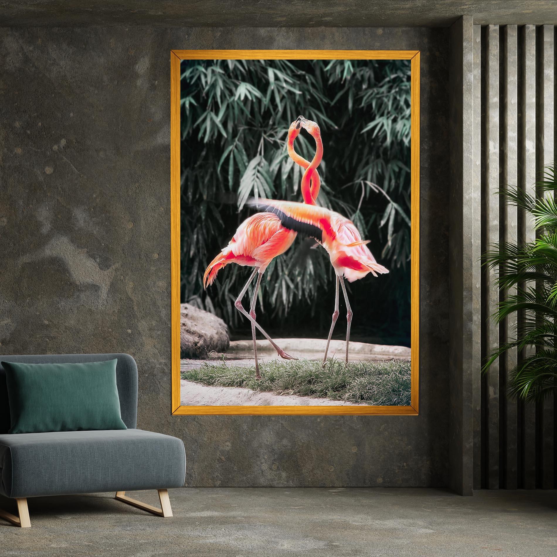 Leinwandbild Flamingo Love mockup 7