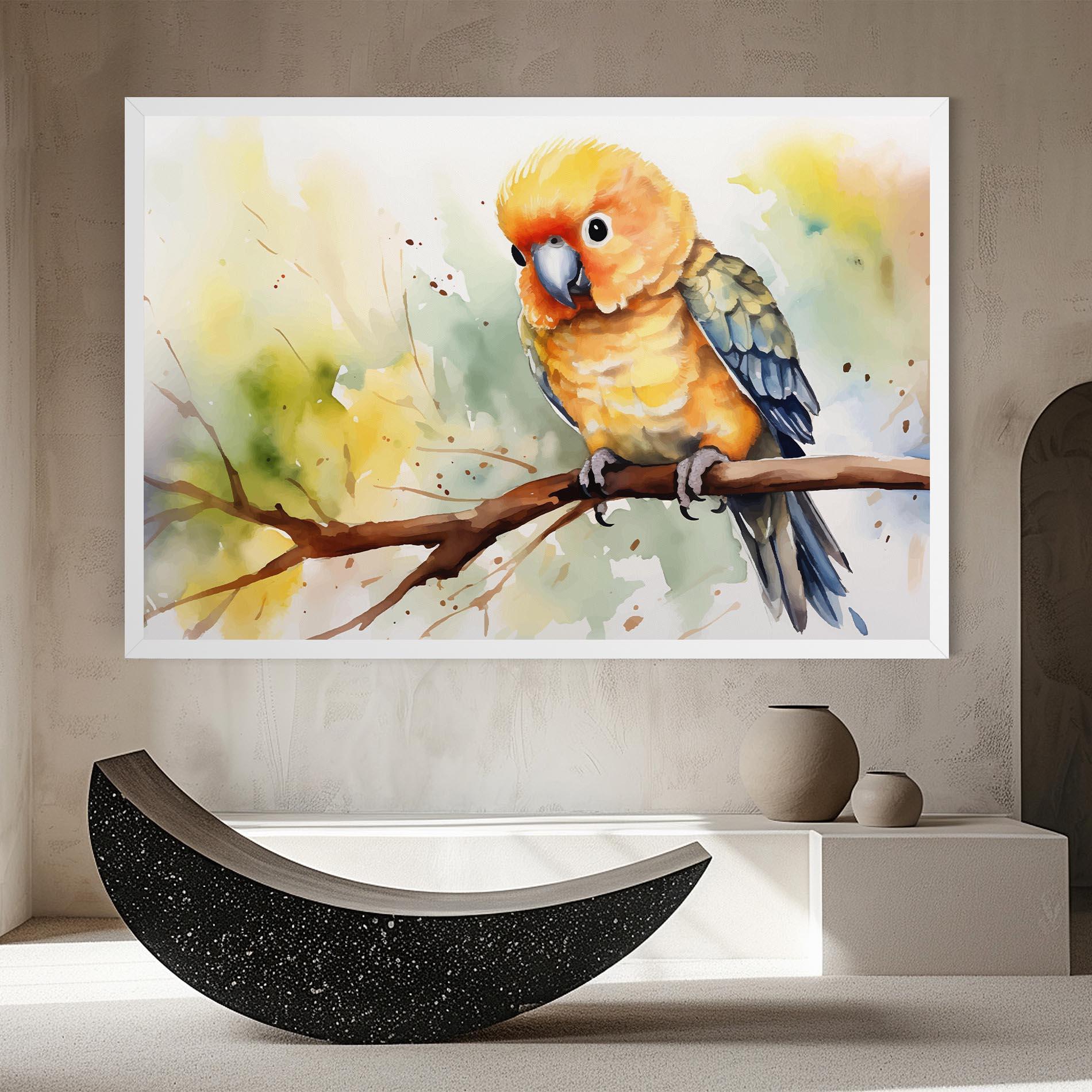 Leinwandbild Cute Baby Parrot mockup 8