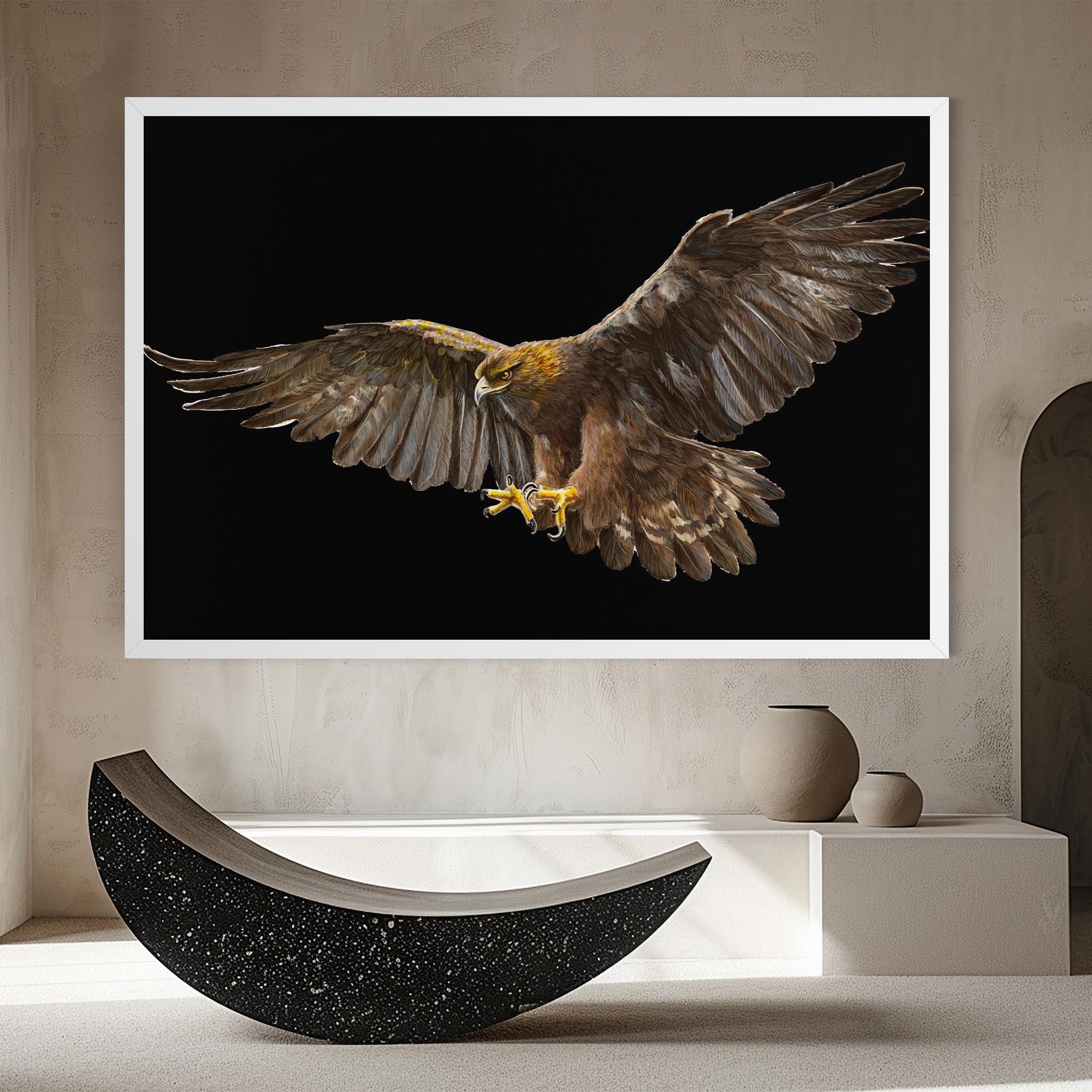 Leinwandbild Eagle On Black mockup 8