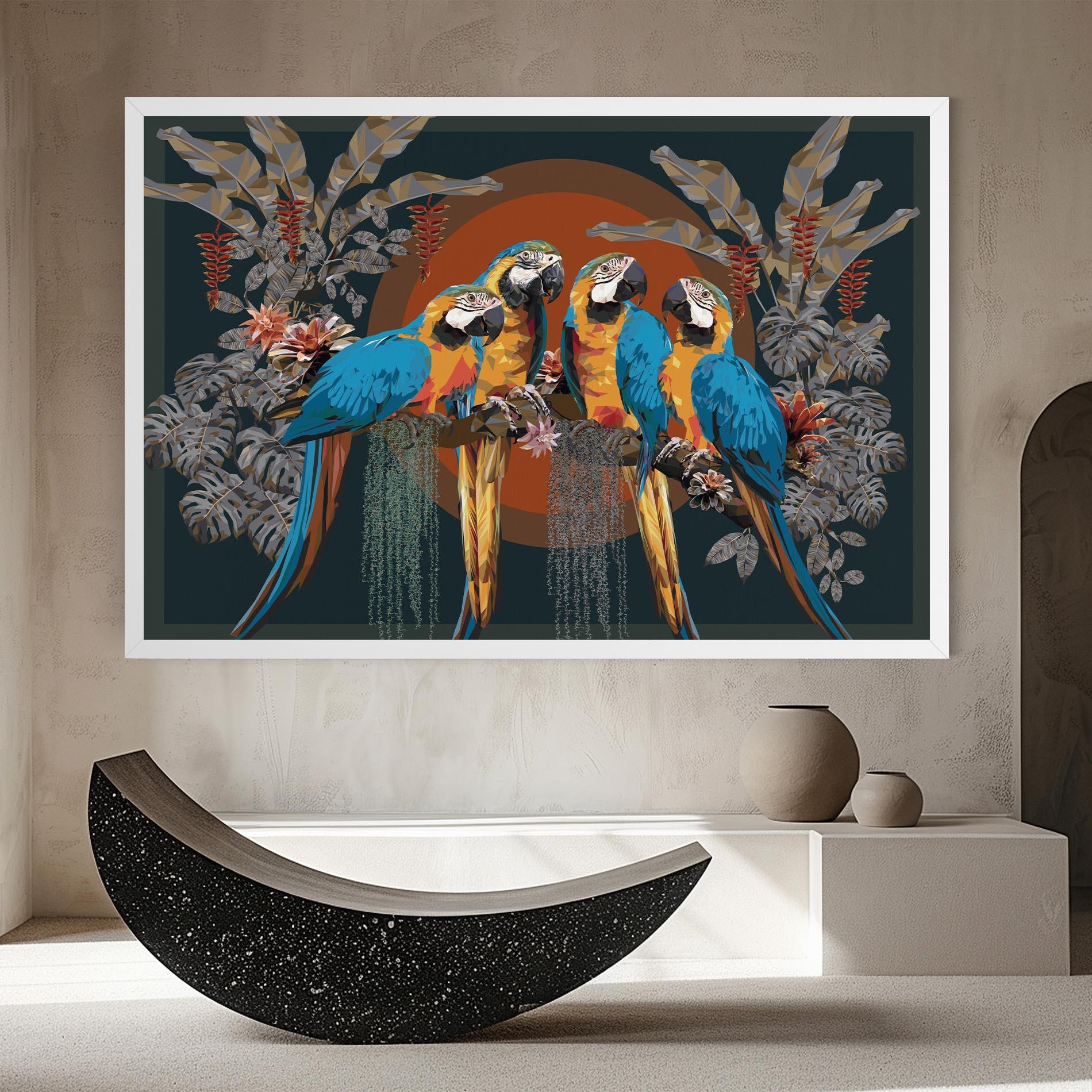 Leinwandbild Parrot Couples mockup 8