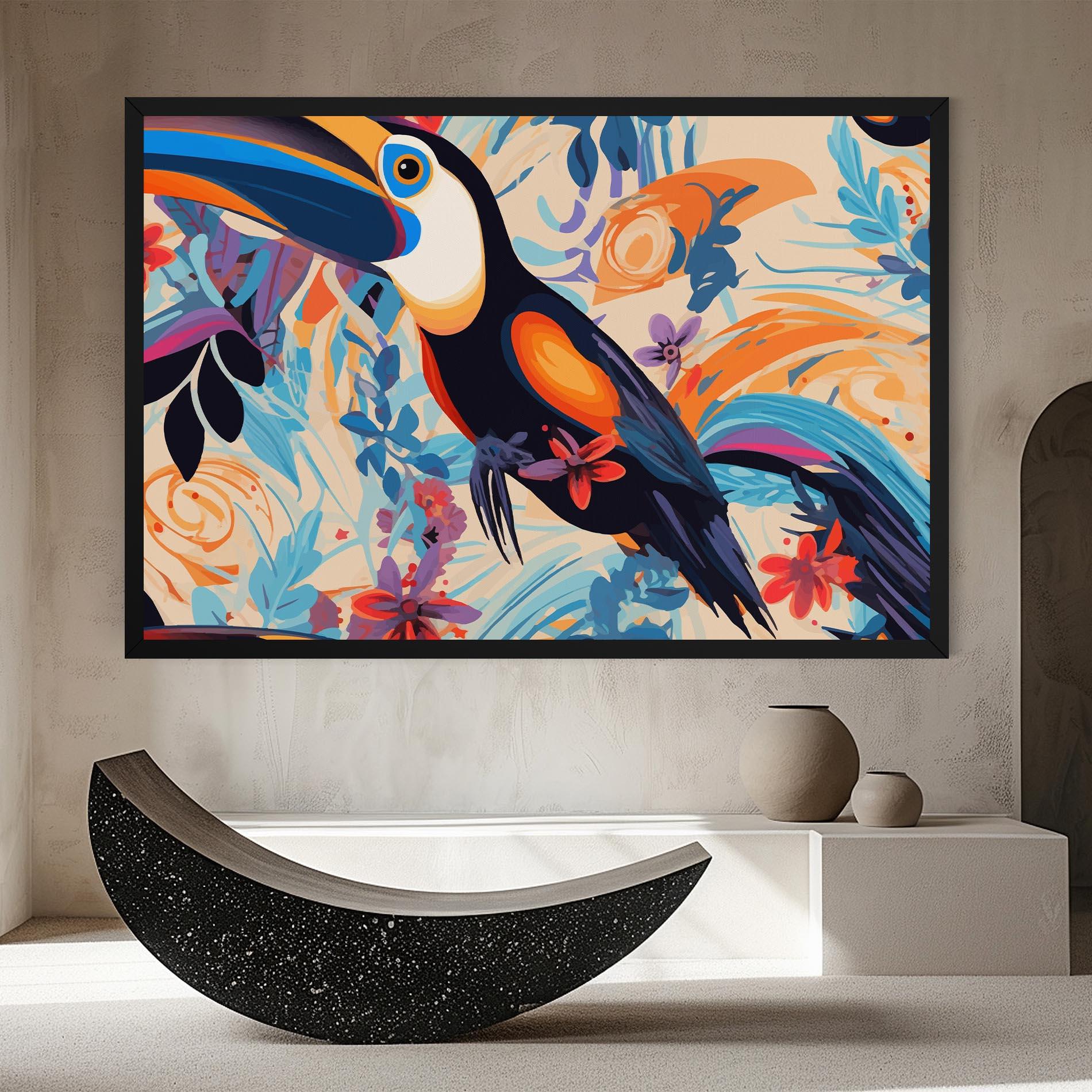 Leinwandbild Colorful Toucan mockup 8
