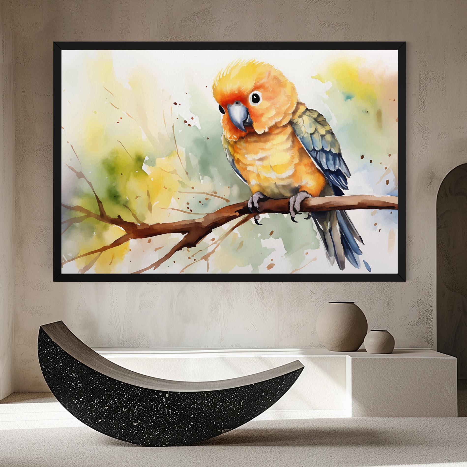 Leinwandbild Cute Baby Parrot mockup 8