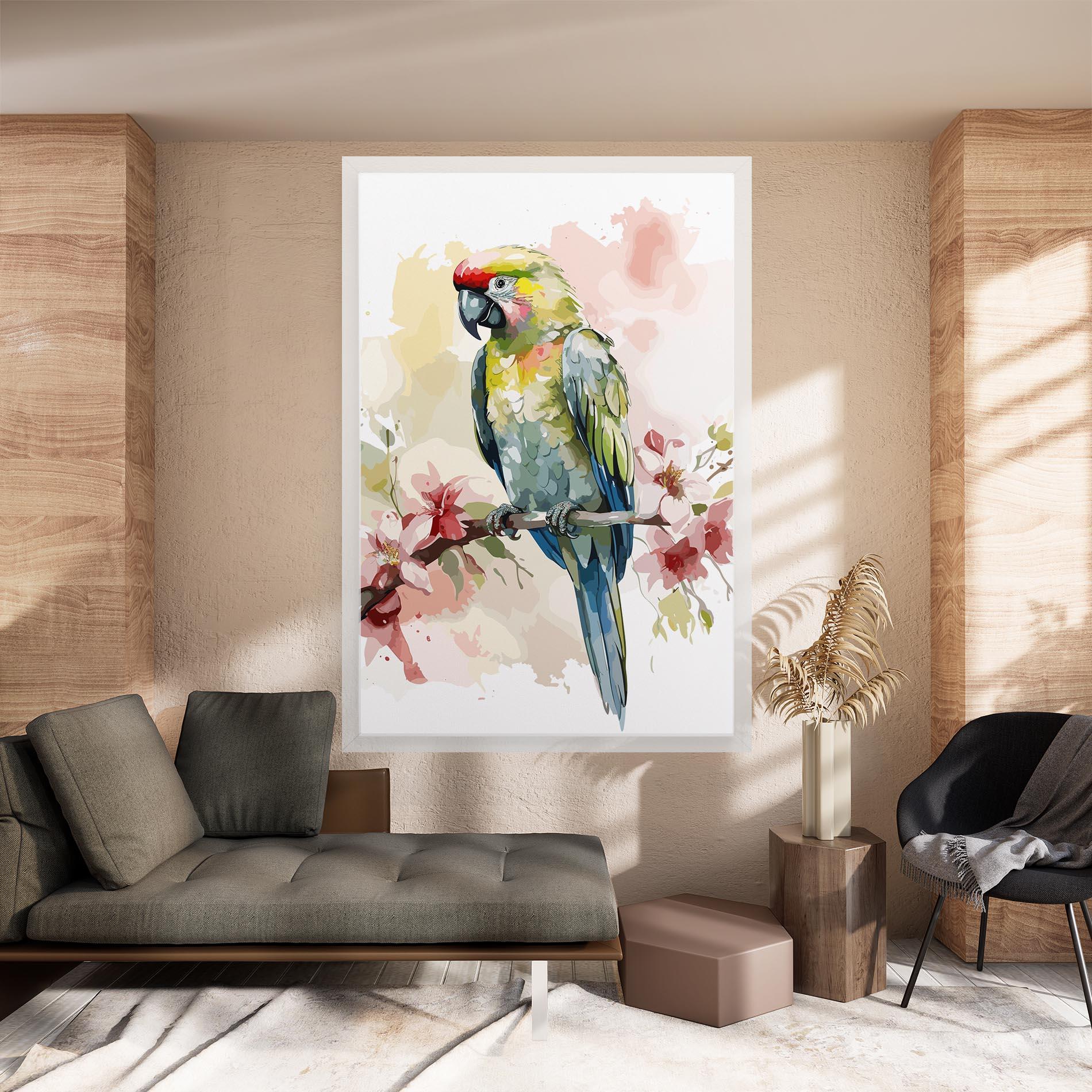 Leinwandbild Beautiful Parrot mockup 8