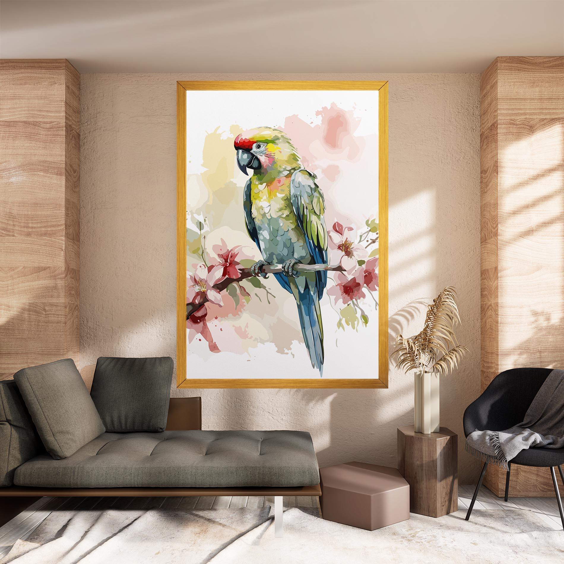 Leinwandbild Beautiful Parrot mockup 8