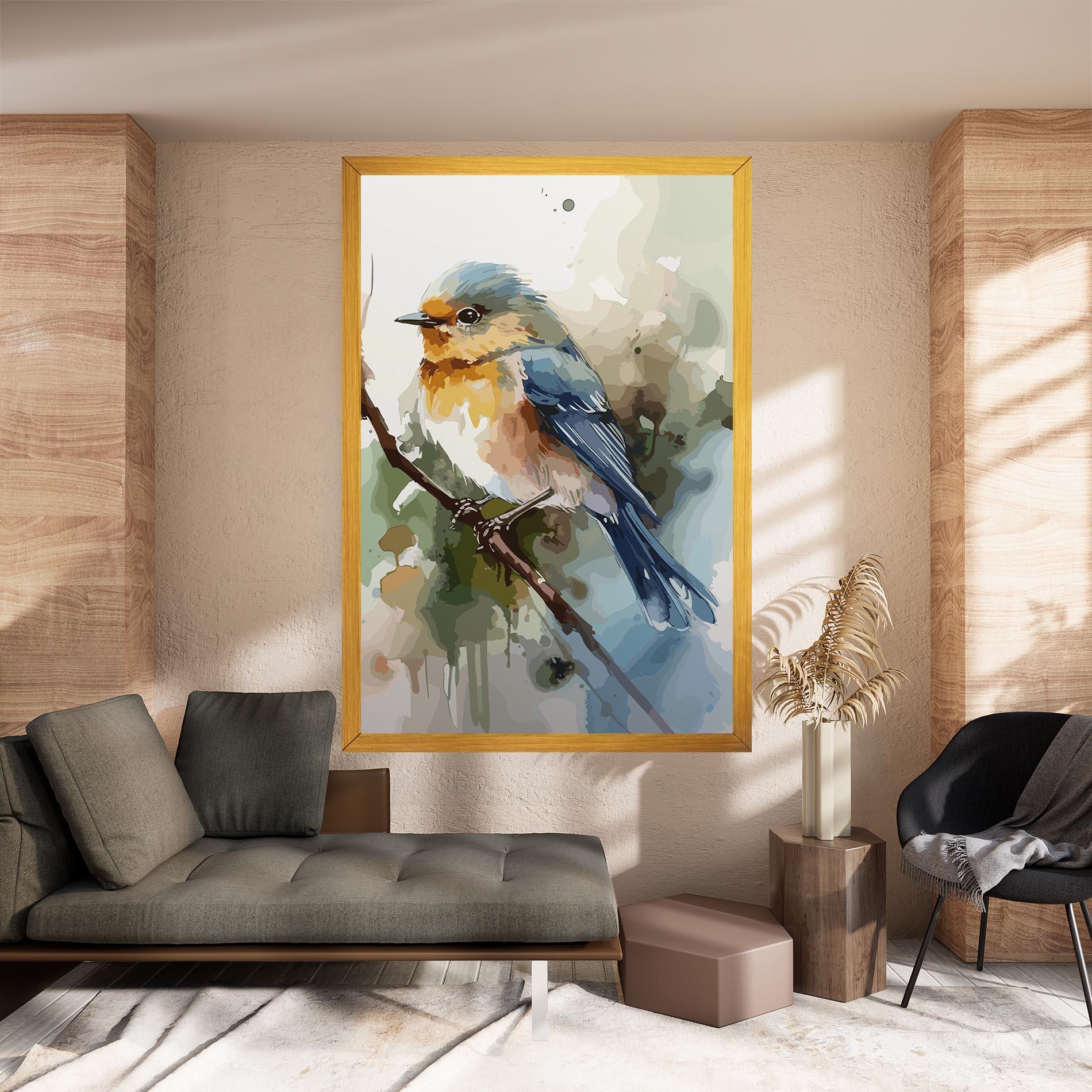 Leinwandbild Blue Pretty Bird mockup 8