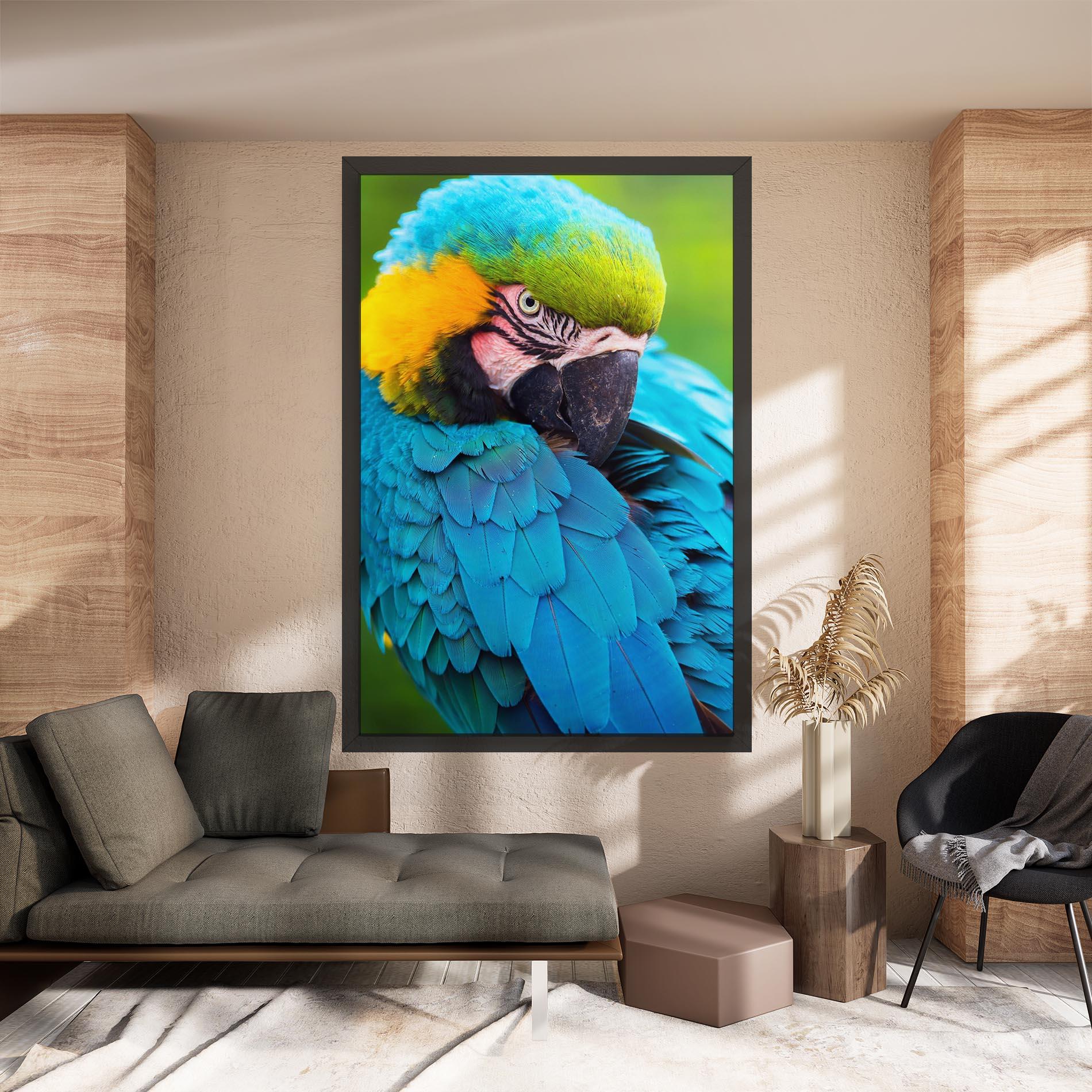 Leinwandbild Blue Parrot mockup 8