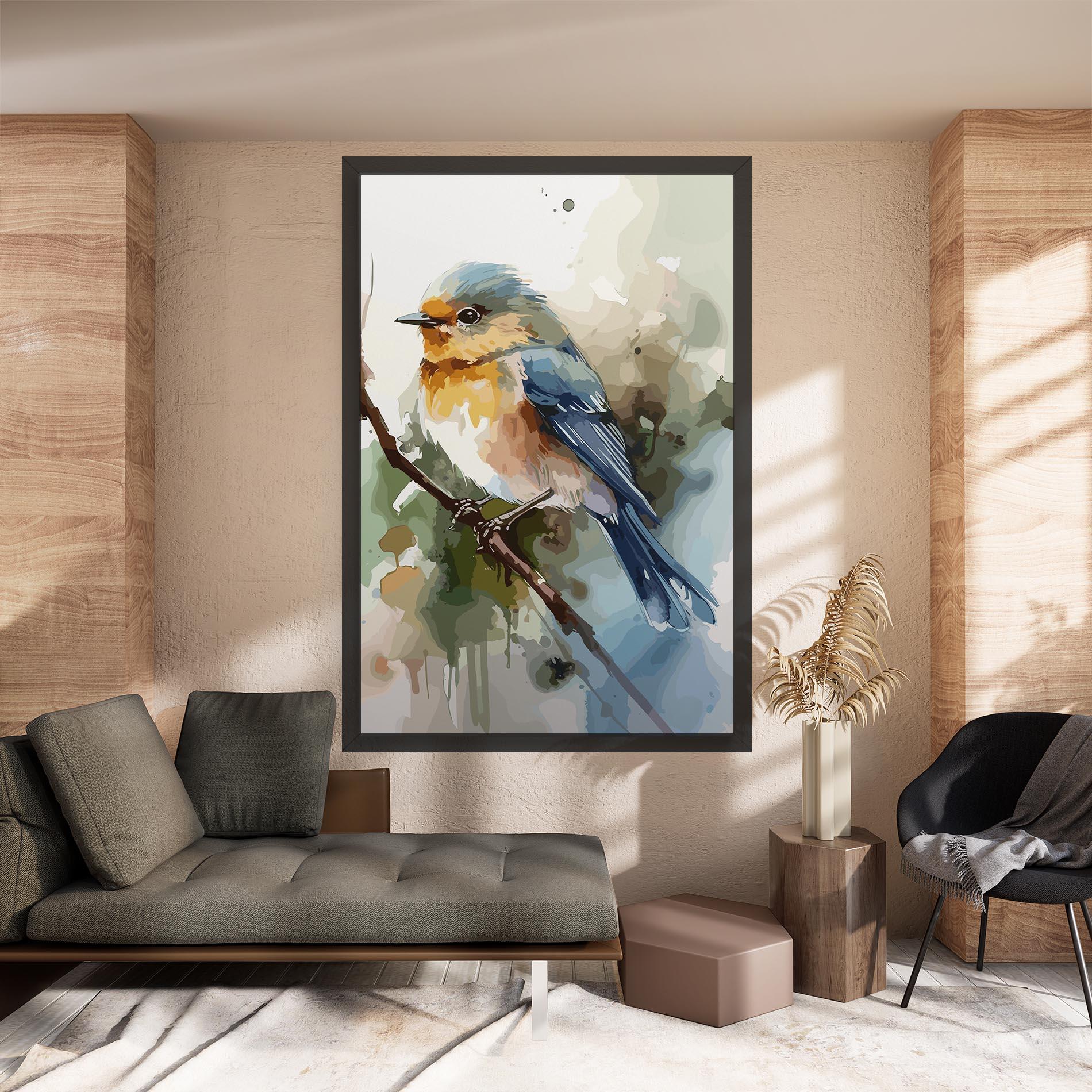 Leinwandbild Blue Pretty Bird mockup 8