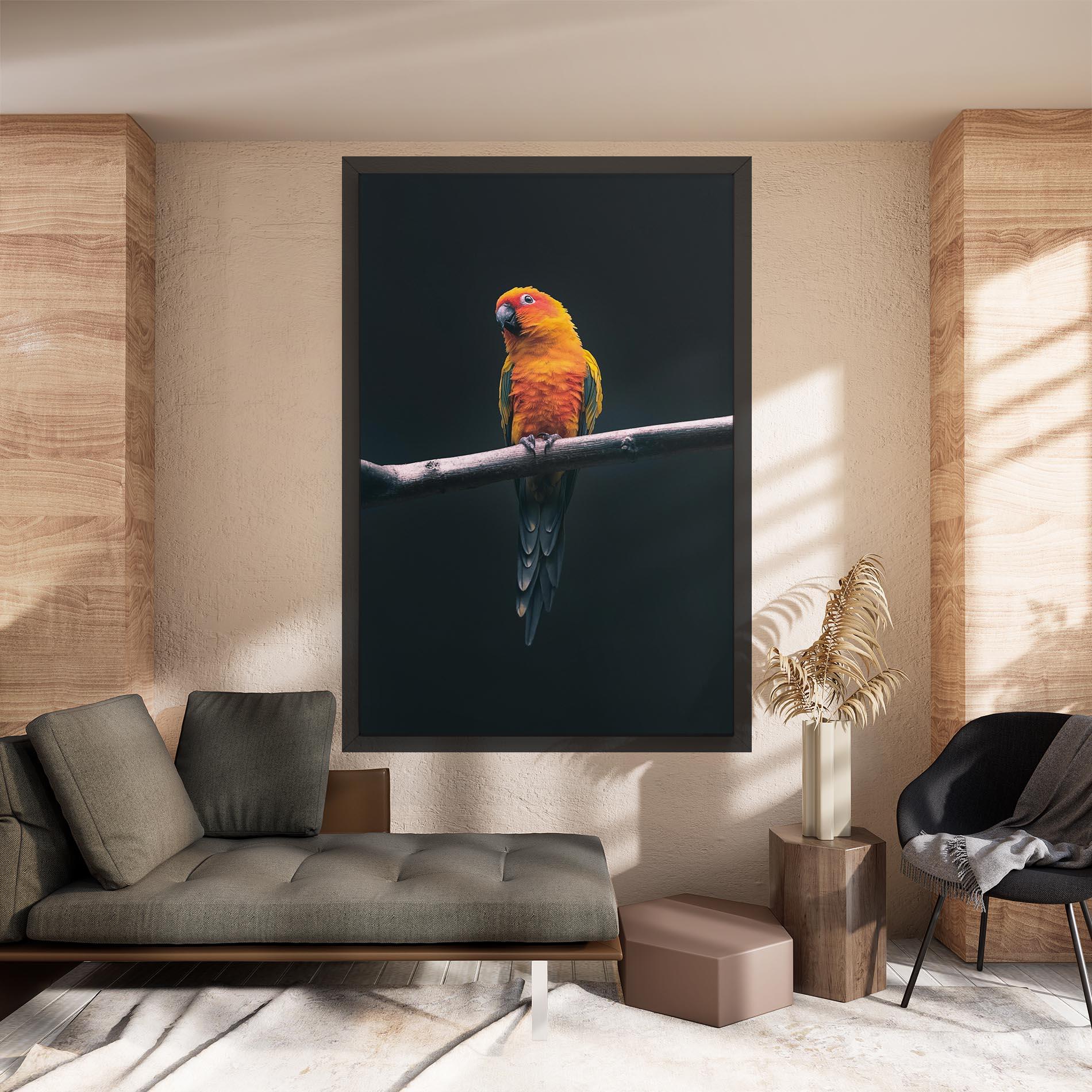 Leinwandbild Fire Parrot mockup 8