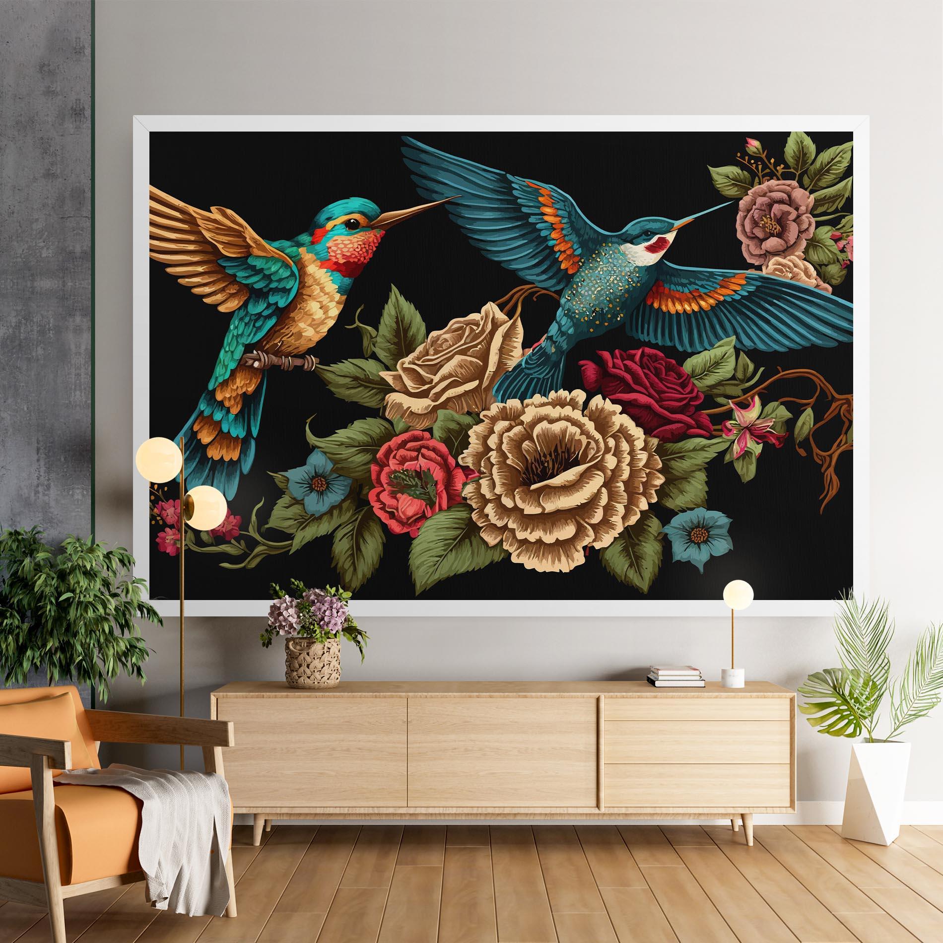 Leinwandbild Blue Birds mockup 9