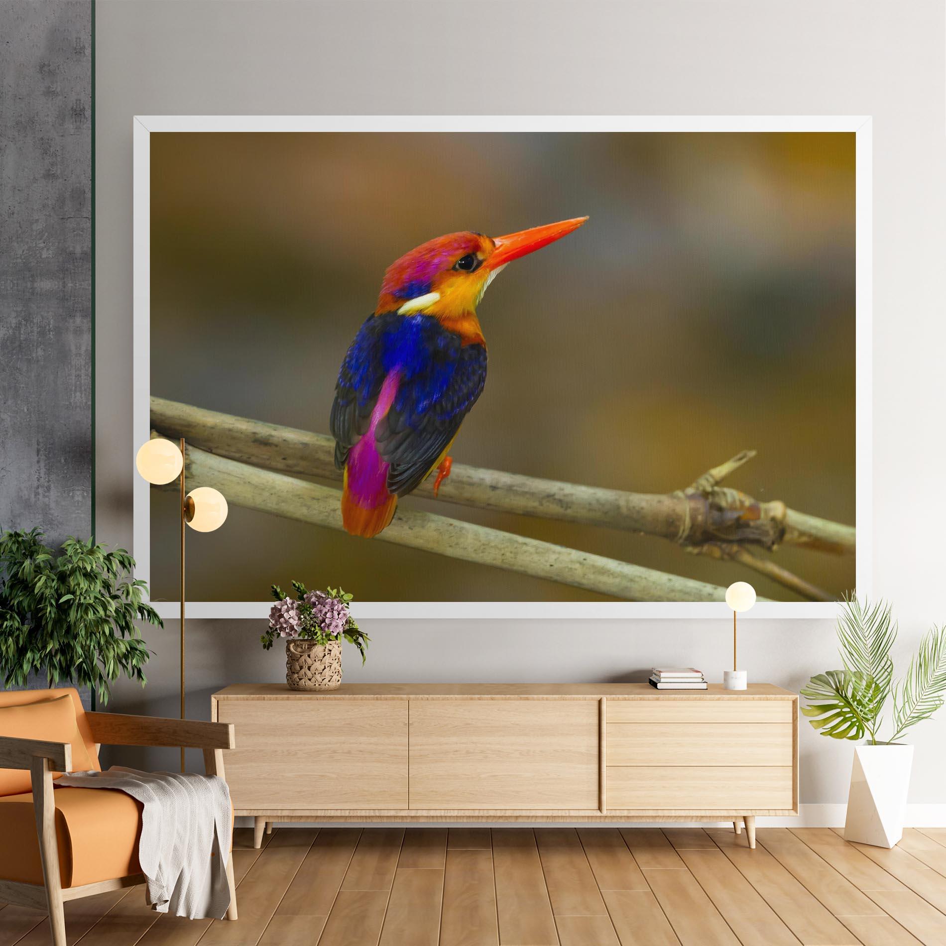 Leinwandbild Colorful Bird mockup 9