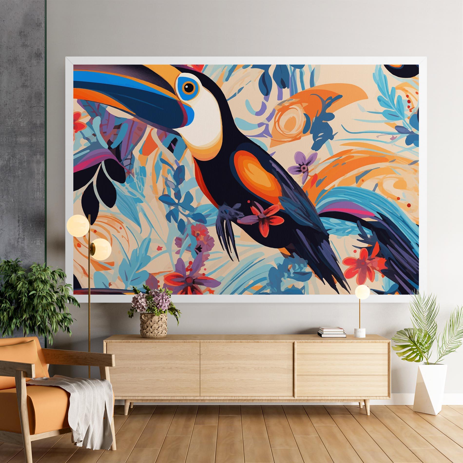 Leinwandbild Colorful Toucan mockup 9