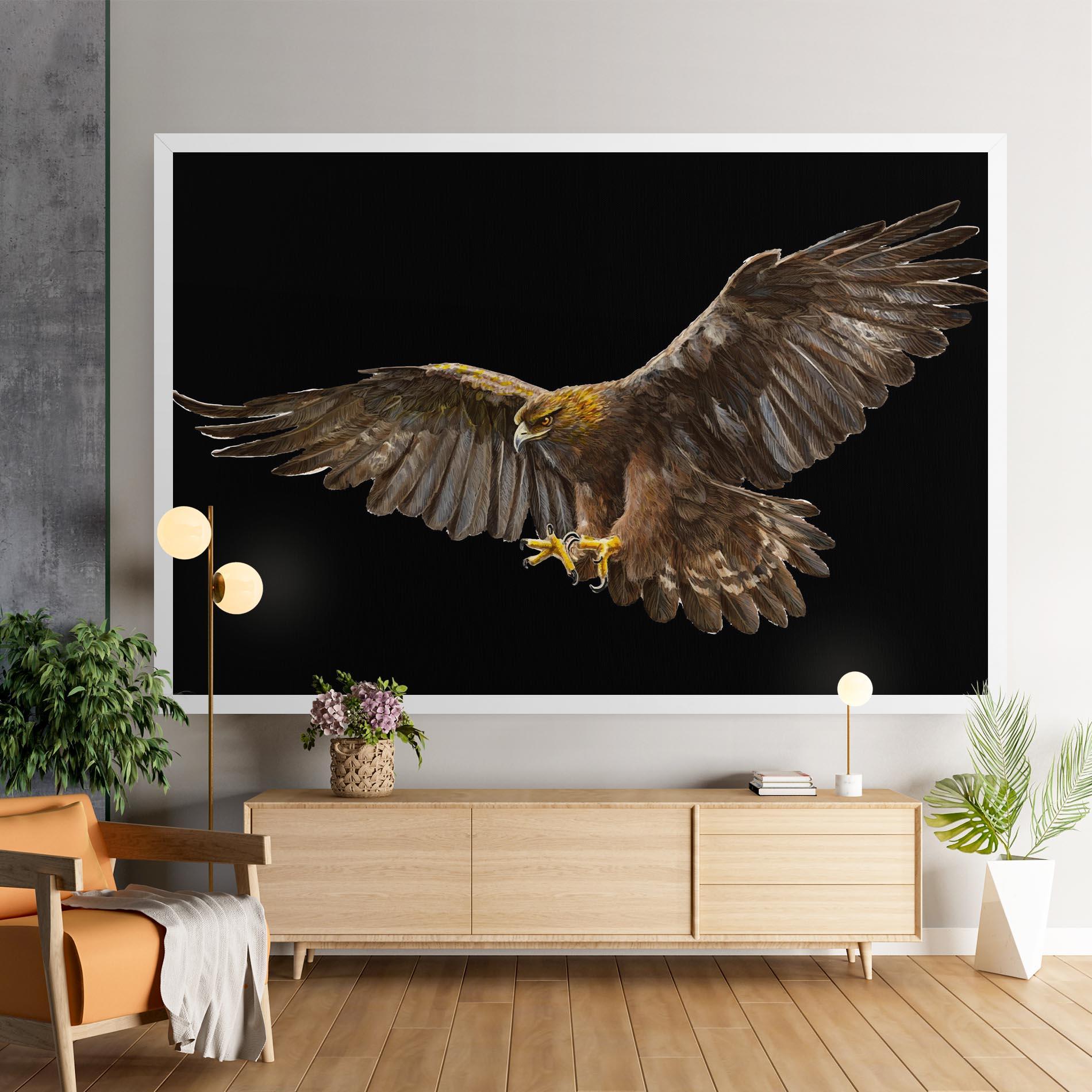 Leinwandbild Eagle On Black mockup 9