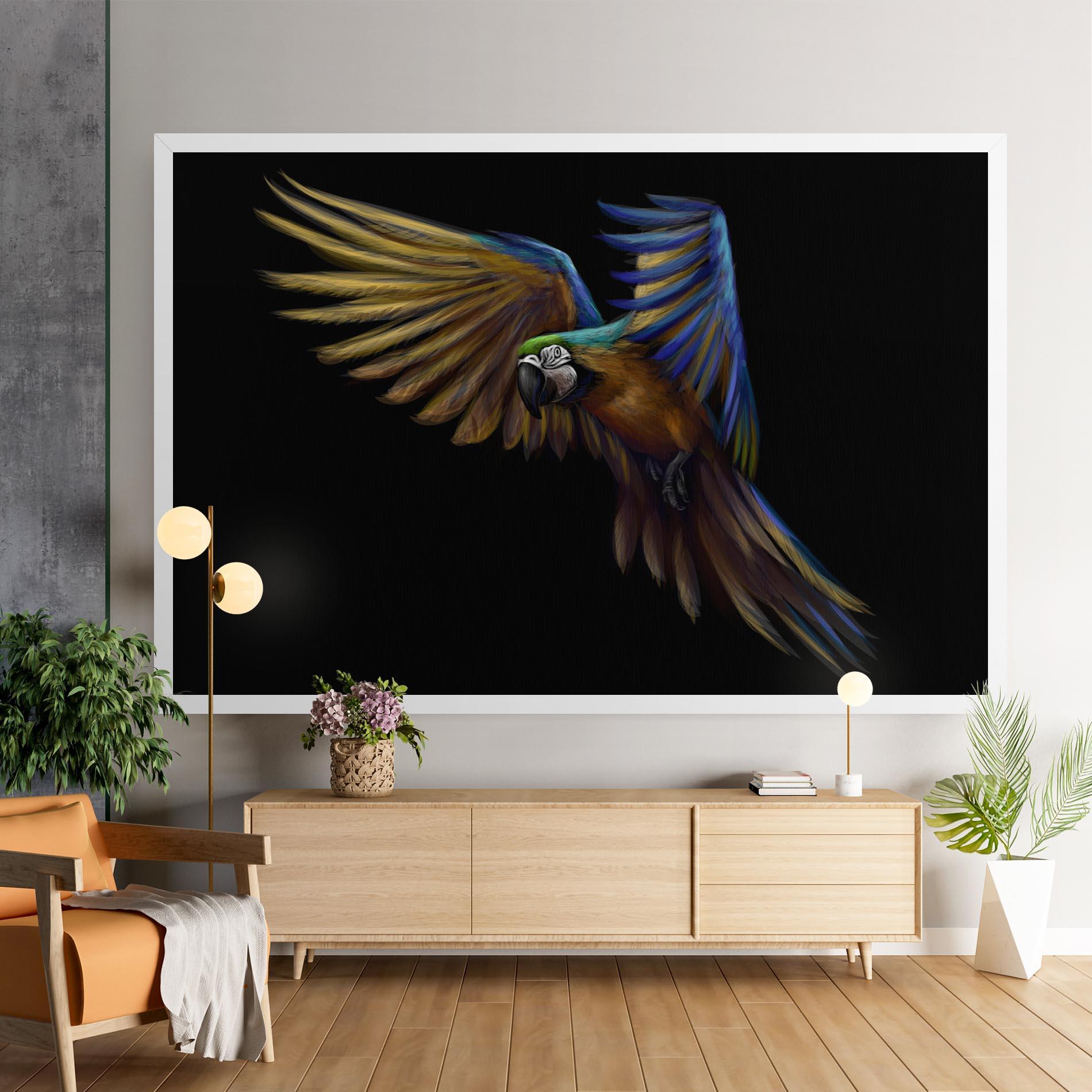 Leinwandbild Parrot Flying mockup 9
