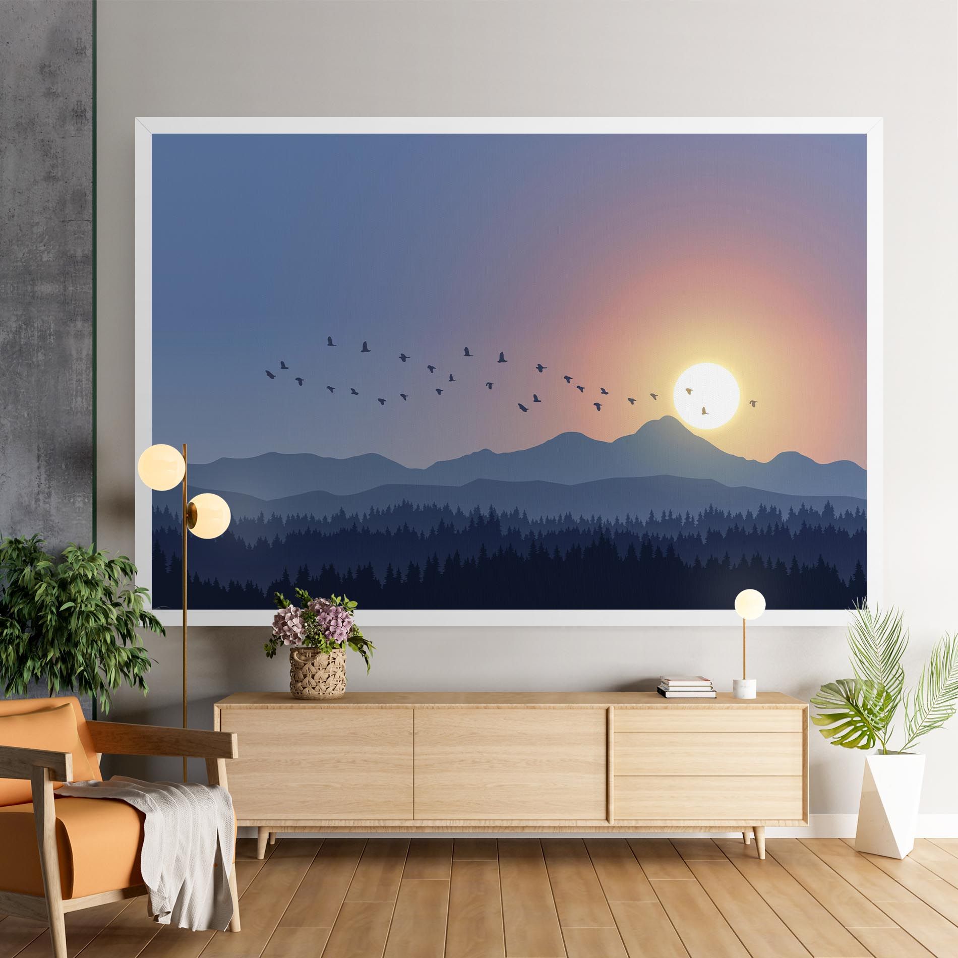 Sunset Birds View mockup 9