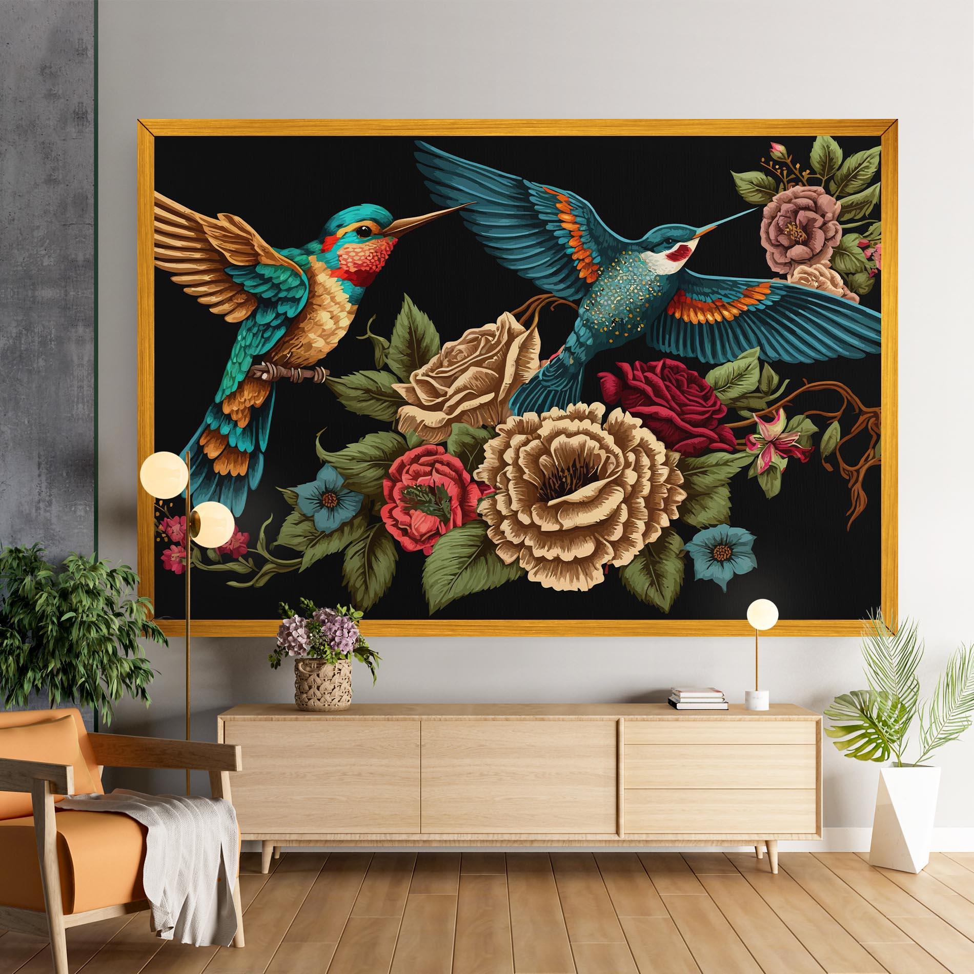 Leinwandbild Blue Birds mockup 9