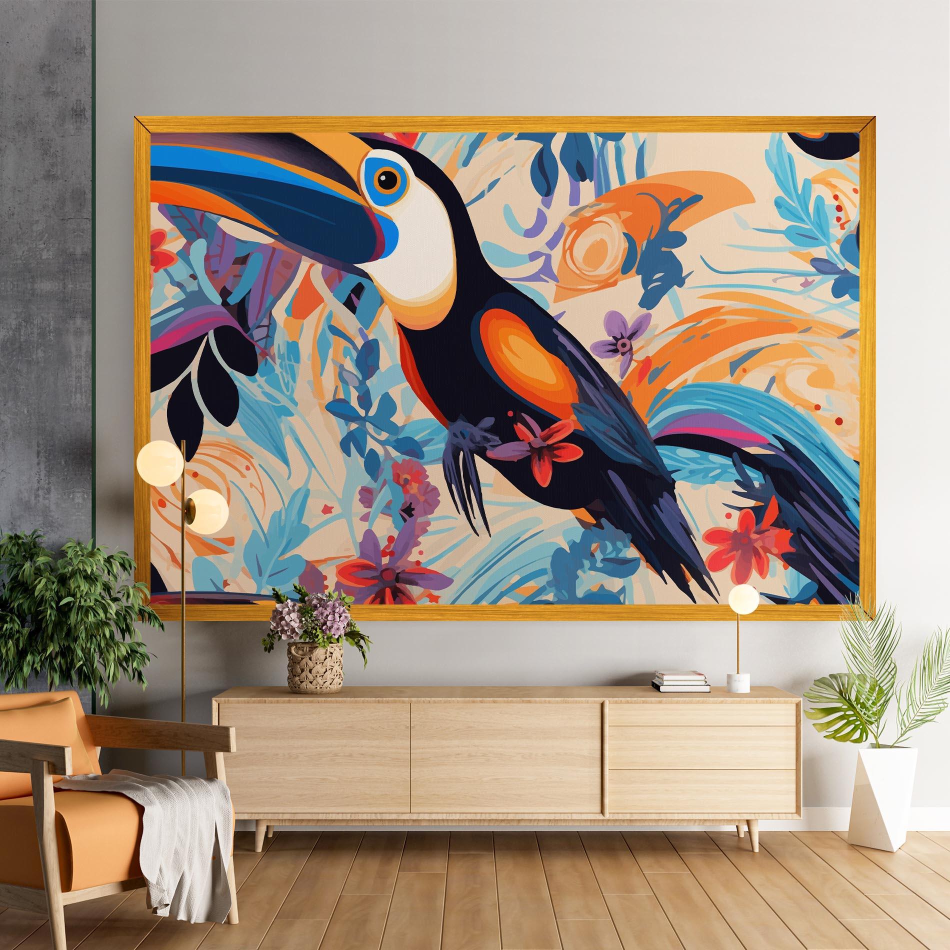 Leinwandbild Colorful Toucan mockup 9