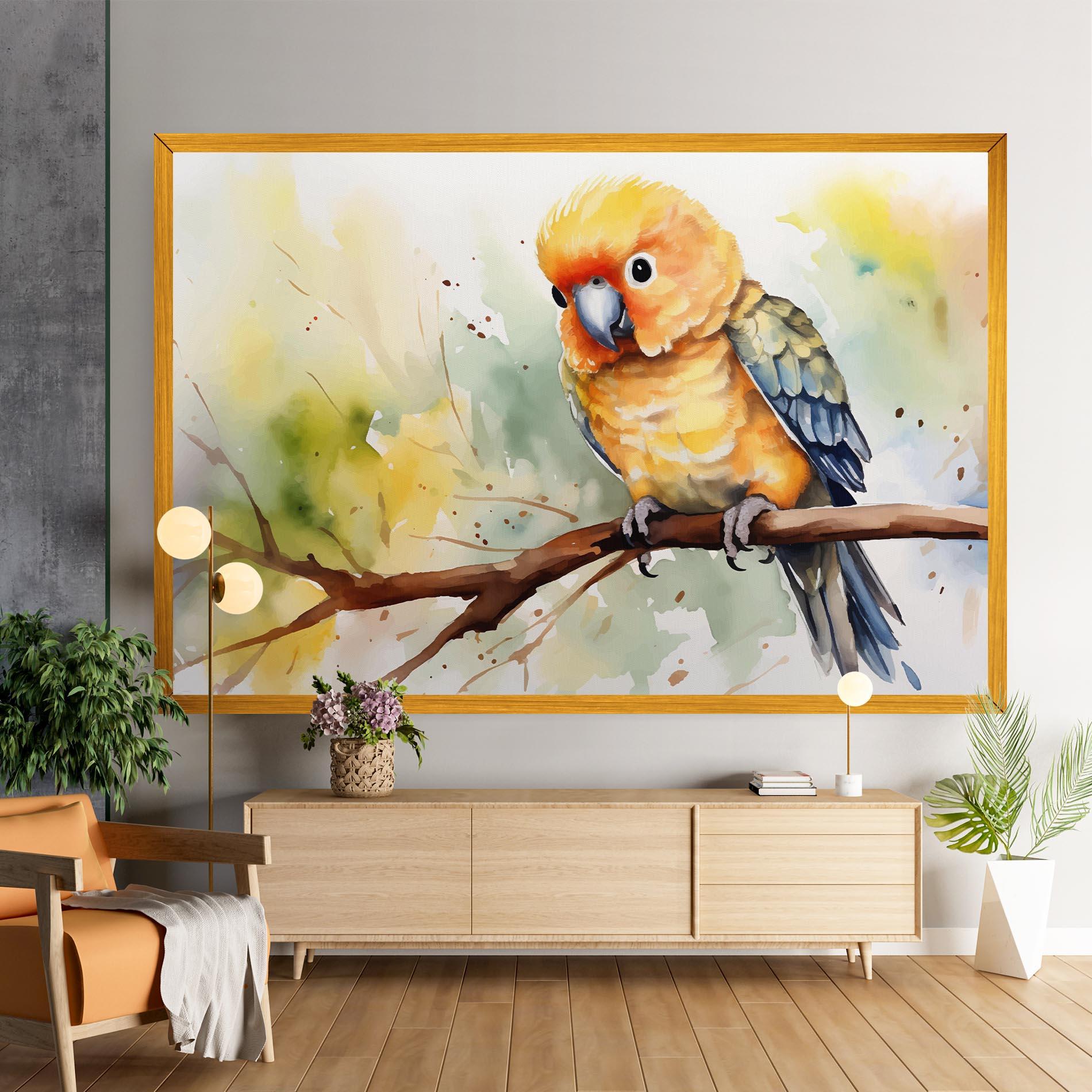 Leinwandbild Cute Baby Parrot mockup 9