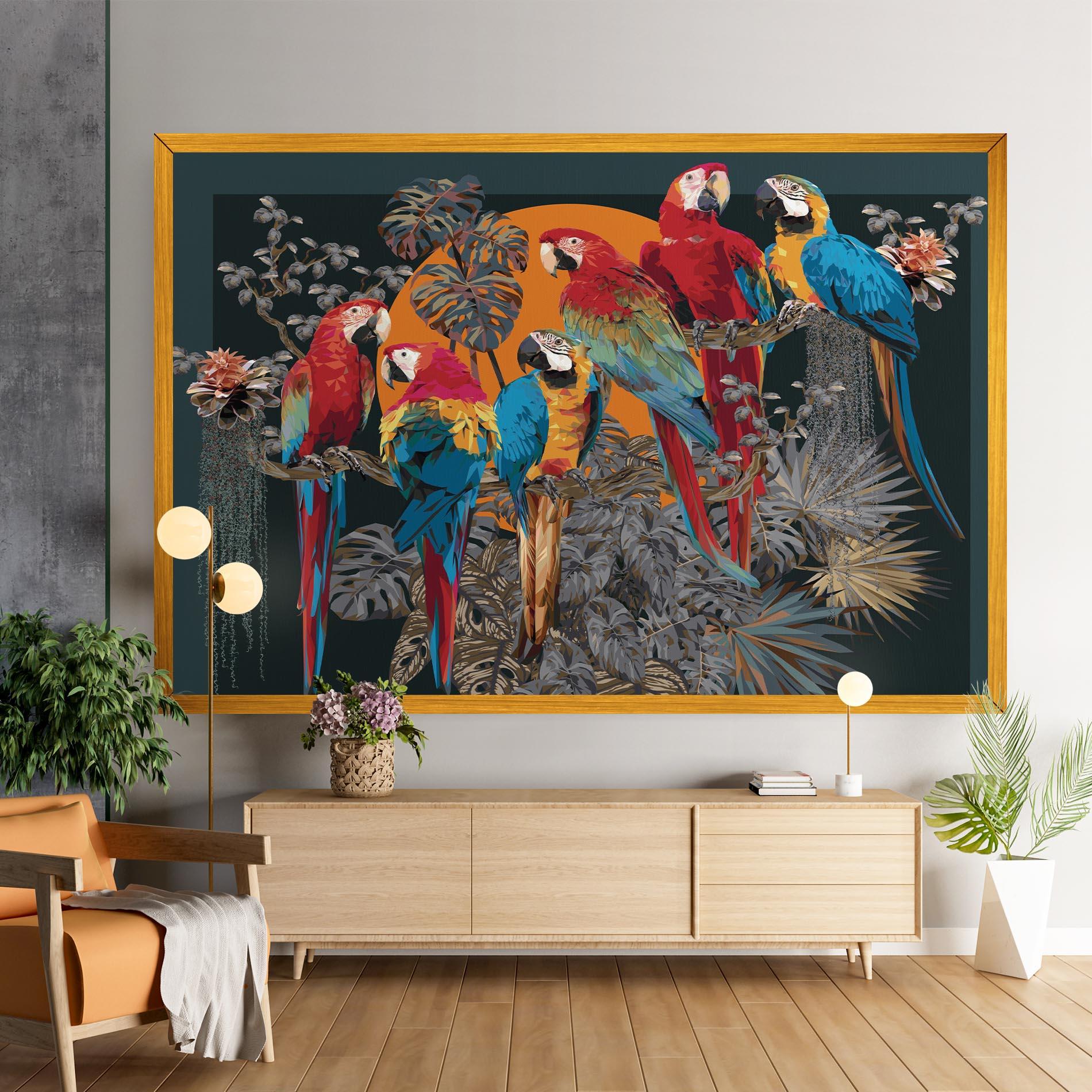 Leinwandbild Family Parrot mockup 9