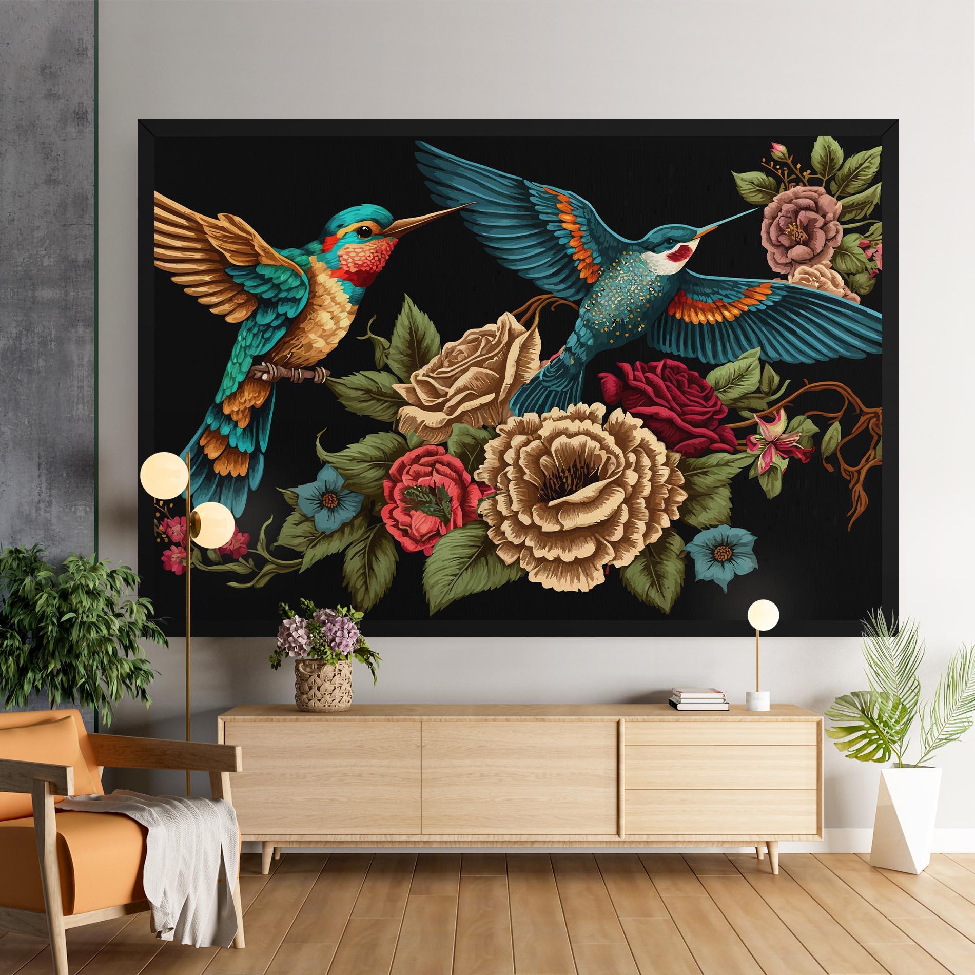 Leinwandbild Blue Birds mockup 9
