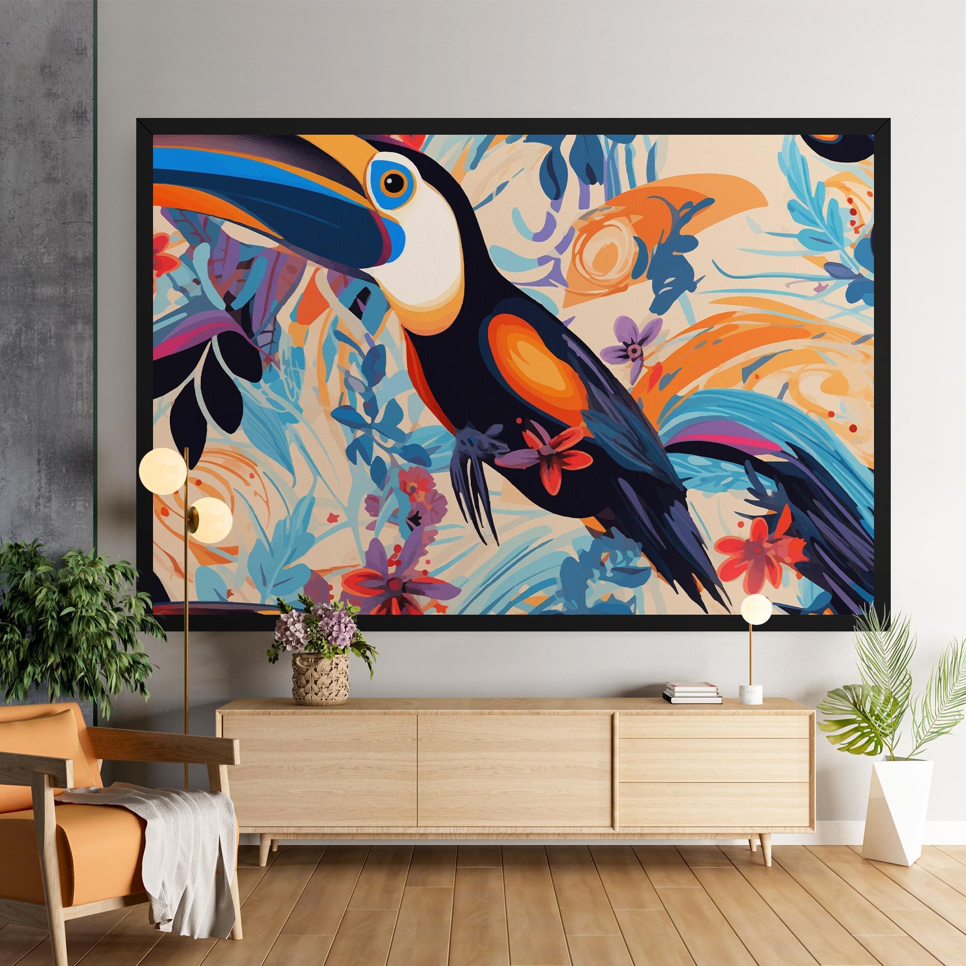 Leinwandbild Colorful Toucan mockup 9