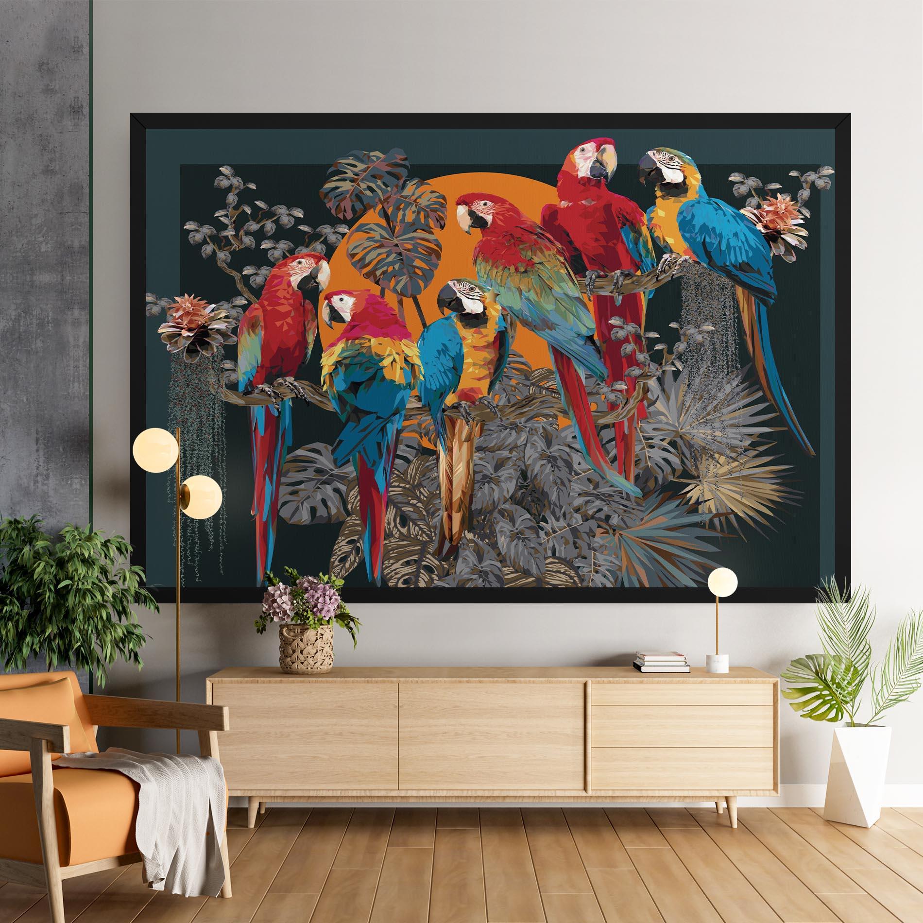 Leinwandbild Family Parrot mockup 9